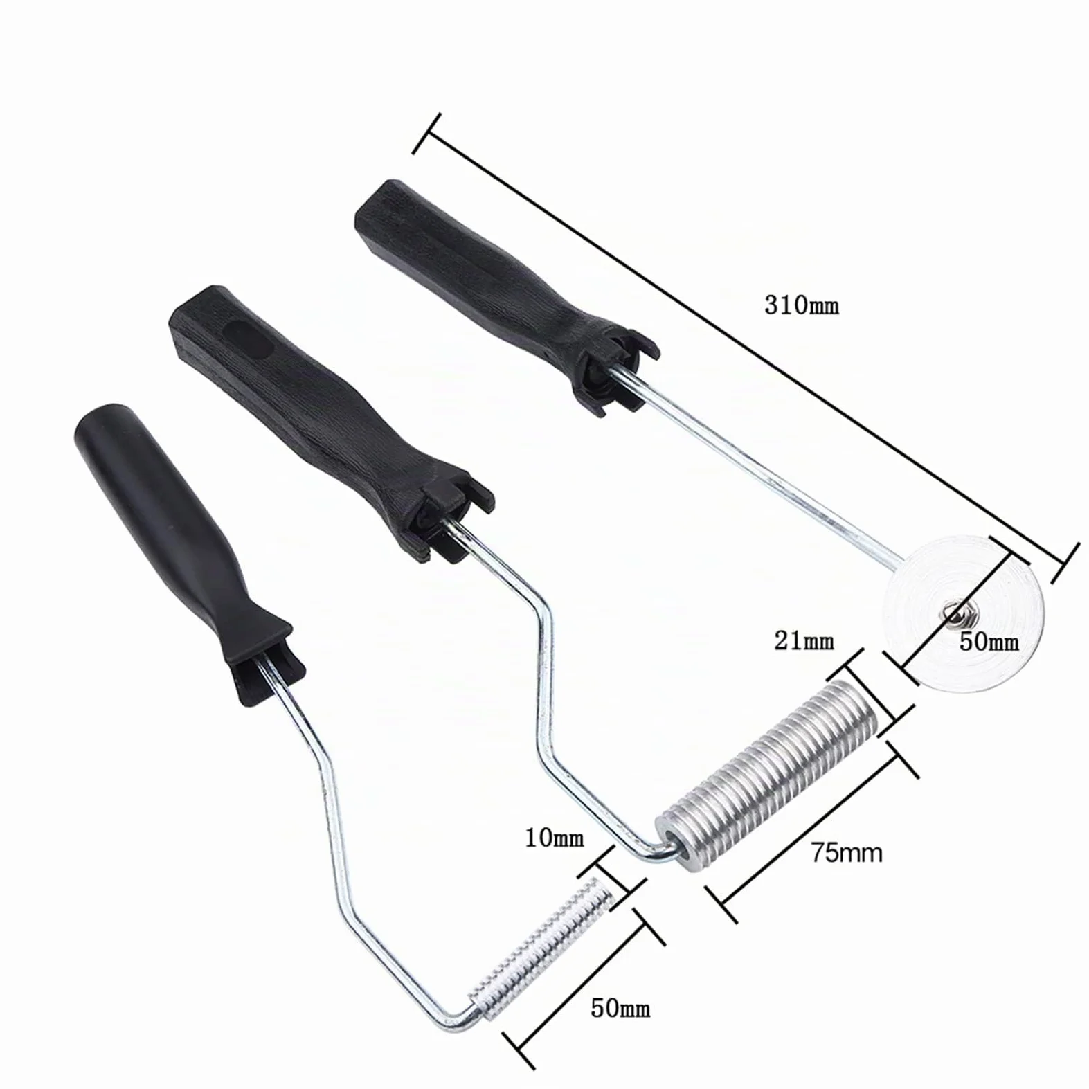 3 Herramientas de Rodillo de Fibra de Vidrio,Juego de Rodillo de Fibra de Vidrio Juego de Aleación de Aluminio con Mango de ABS,para Molde FRP,Bañera