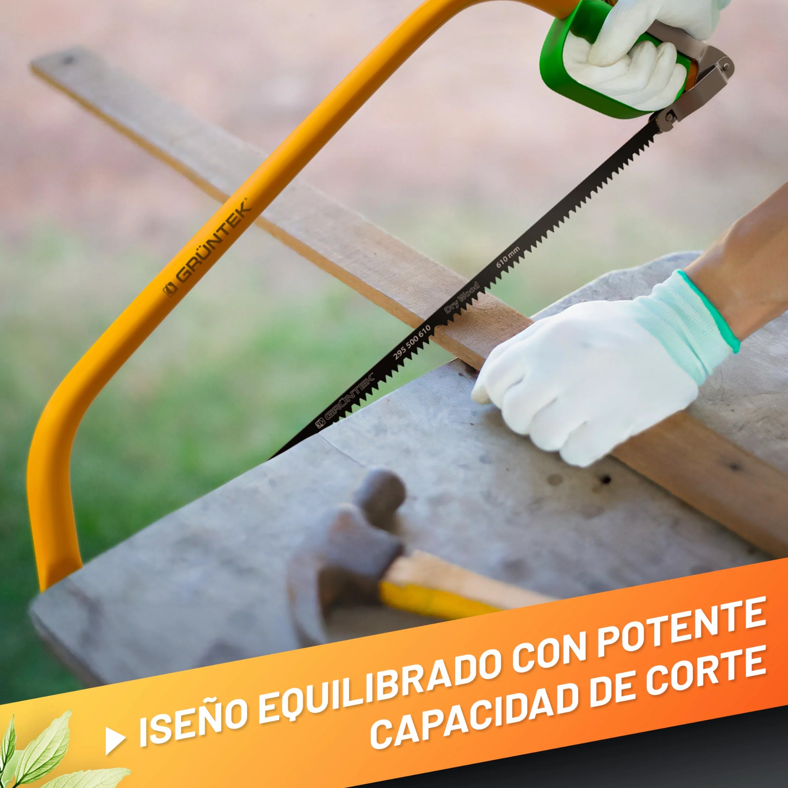 GRÜNTEK Sierra de Arco MARLIN 610 mm Sierra profesional para madera
