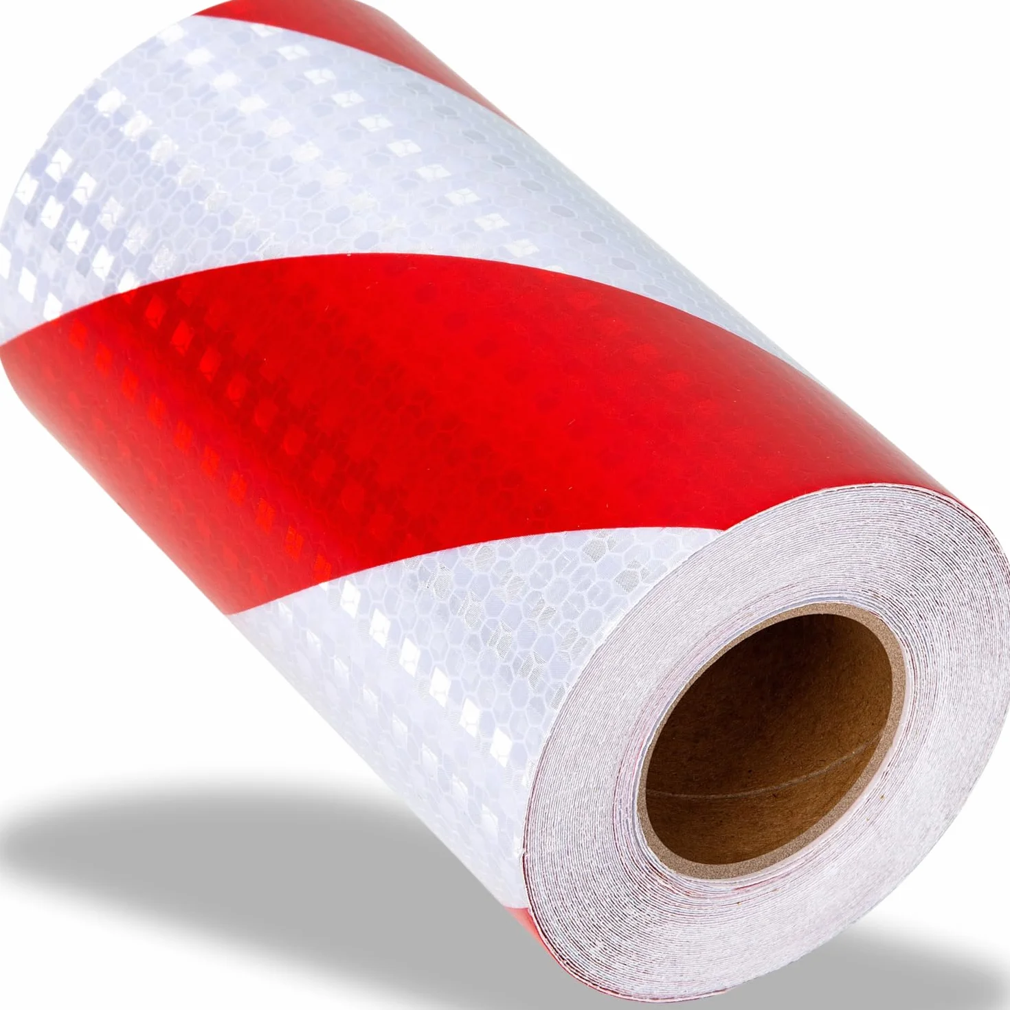 Cinta Adhesiva Reflectante Blanca Rojo Cinta Señalizacion para Remolque Coche Policial Noche Running Cinta Seguridad Adhesiva Cinta Reflectante Adhesiva Alta Visibilidad Blanca y Roja Rollo 10mx15cm