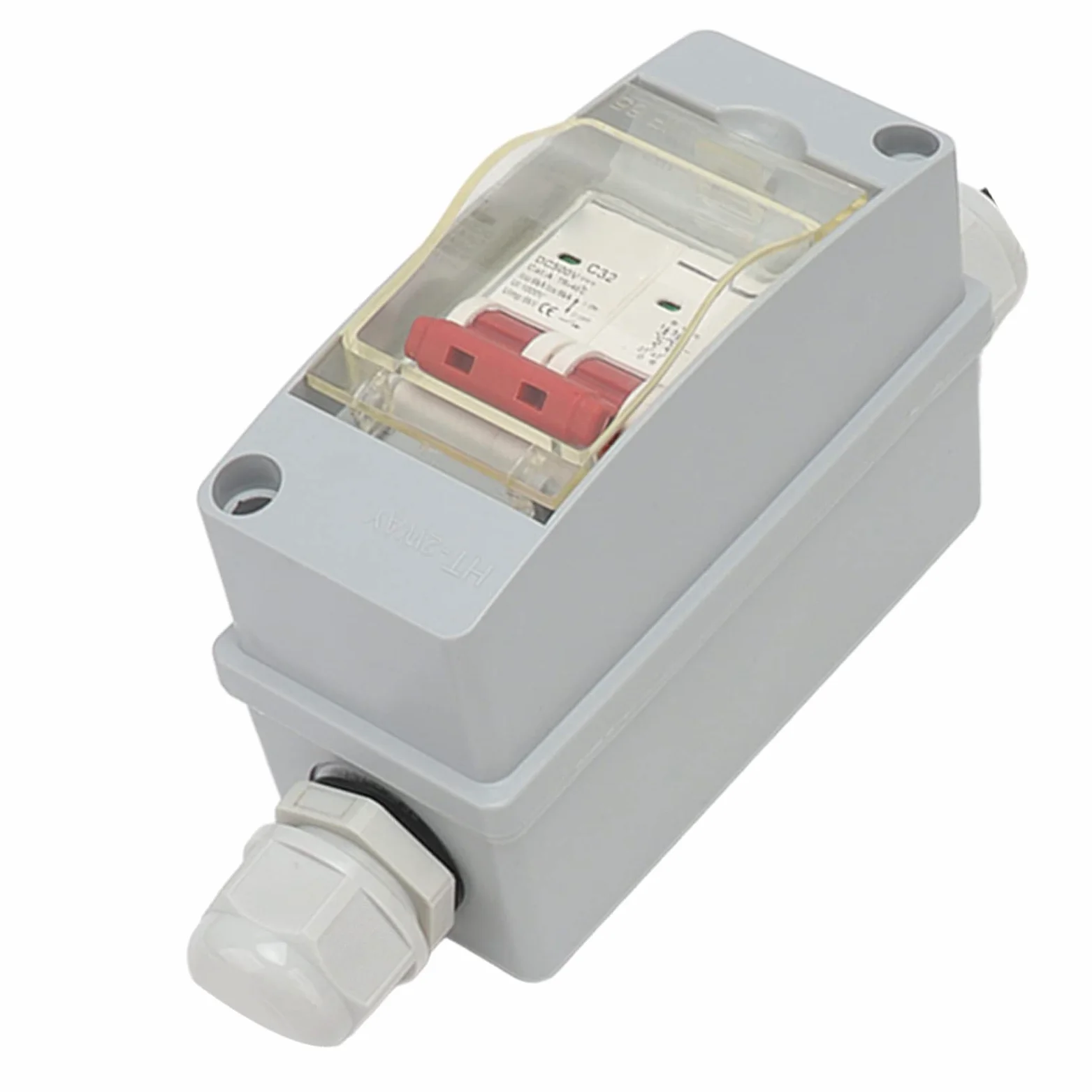 Caja Combinadora de CC Solar Fotovoltaica de 500 V con Protección contra Sobretensión y Rayos, Disyuntor Doméstico, para Conectado a la Red de Paneles Solares, (Sin cable)