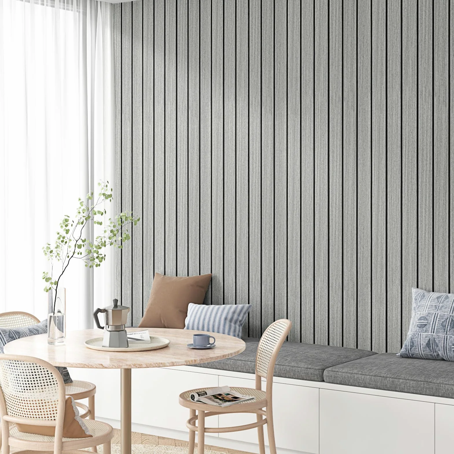 Paneles Decorativos Para Pared Aspecto De Madera Grises Paneles De Pared 3d Autoadhesivos Para Cocina Salon Revestimiento Acusticos De Pared En PVC Decorativos 30cm x300cm
