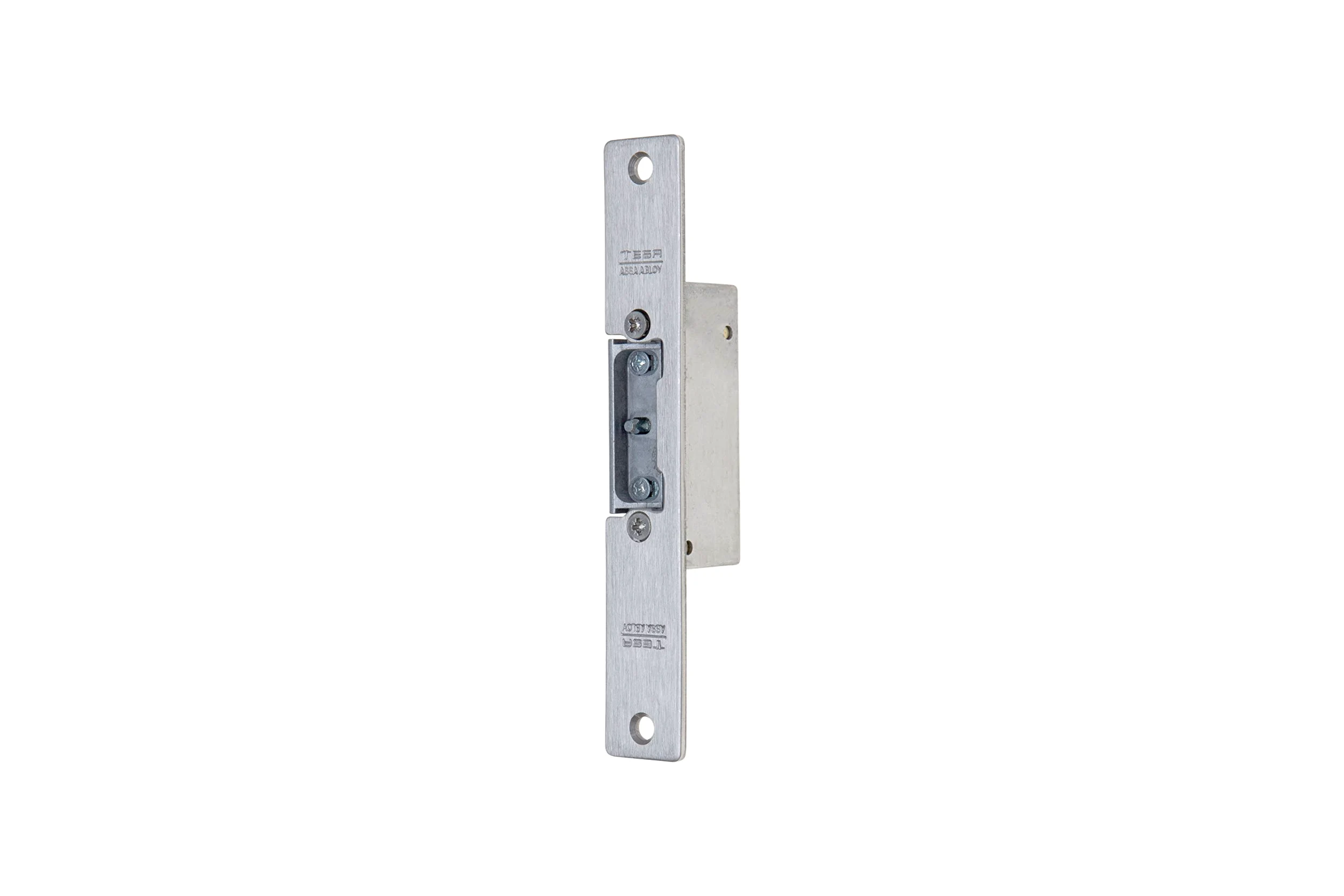 TESA Cerradero Eléctrico de Embutir, Frente Corto C, Acero Inoxidable, 12 V, Automático, para Puertas de Madera o Carpintería Metálica