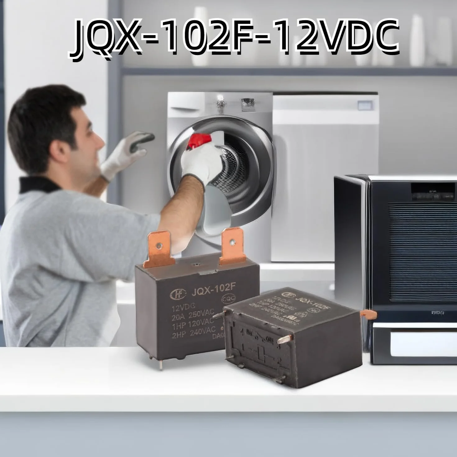 obqo JQX-102F-12VDC 20A 4PINS-Relé (2 unidades)