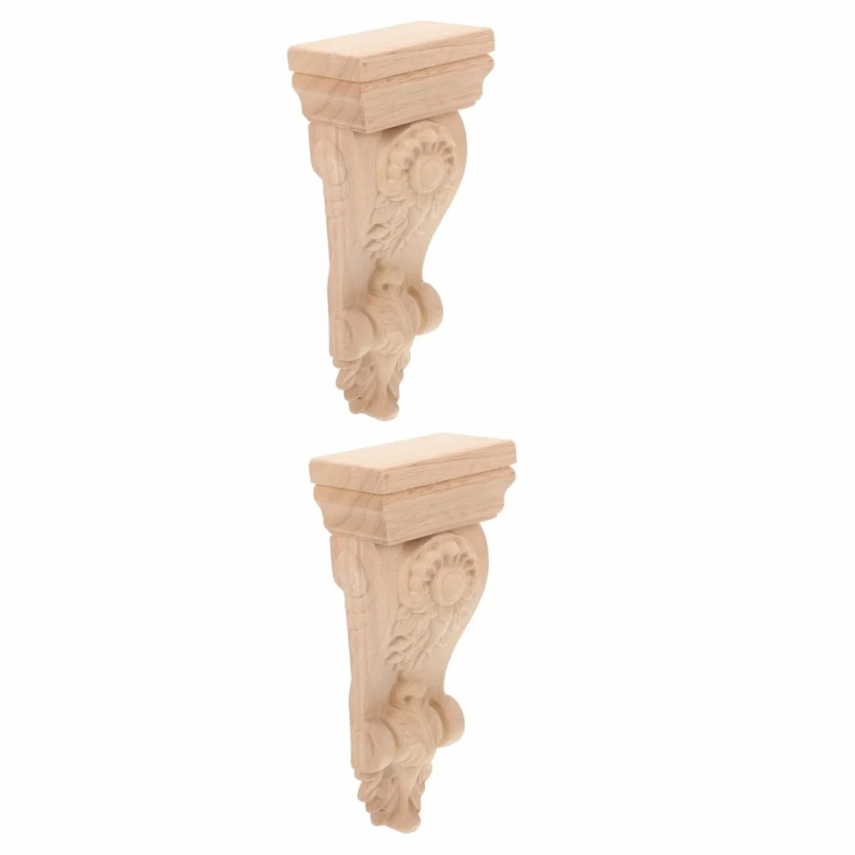 Uonlytech 2piezas Moldura De Esquina De Madera Decorativa Para Interiores Apliques Tallados Estilo Europeo Adorno Elegante Para Sala De Estar y Muebles Fácil De Pintar y Personalizar