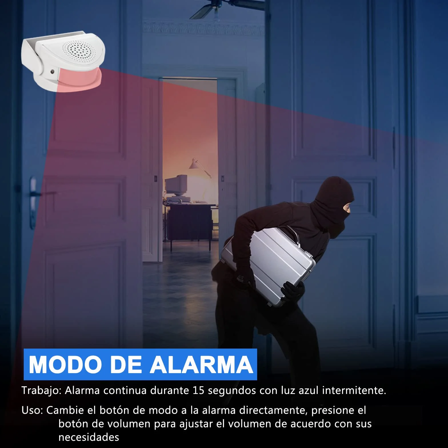 Kerui M5 Timbre Inalámbrico Detector de Movimiento Alarma de Seguridad Puerta Entrada Casa Tienda Oficina