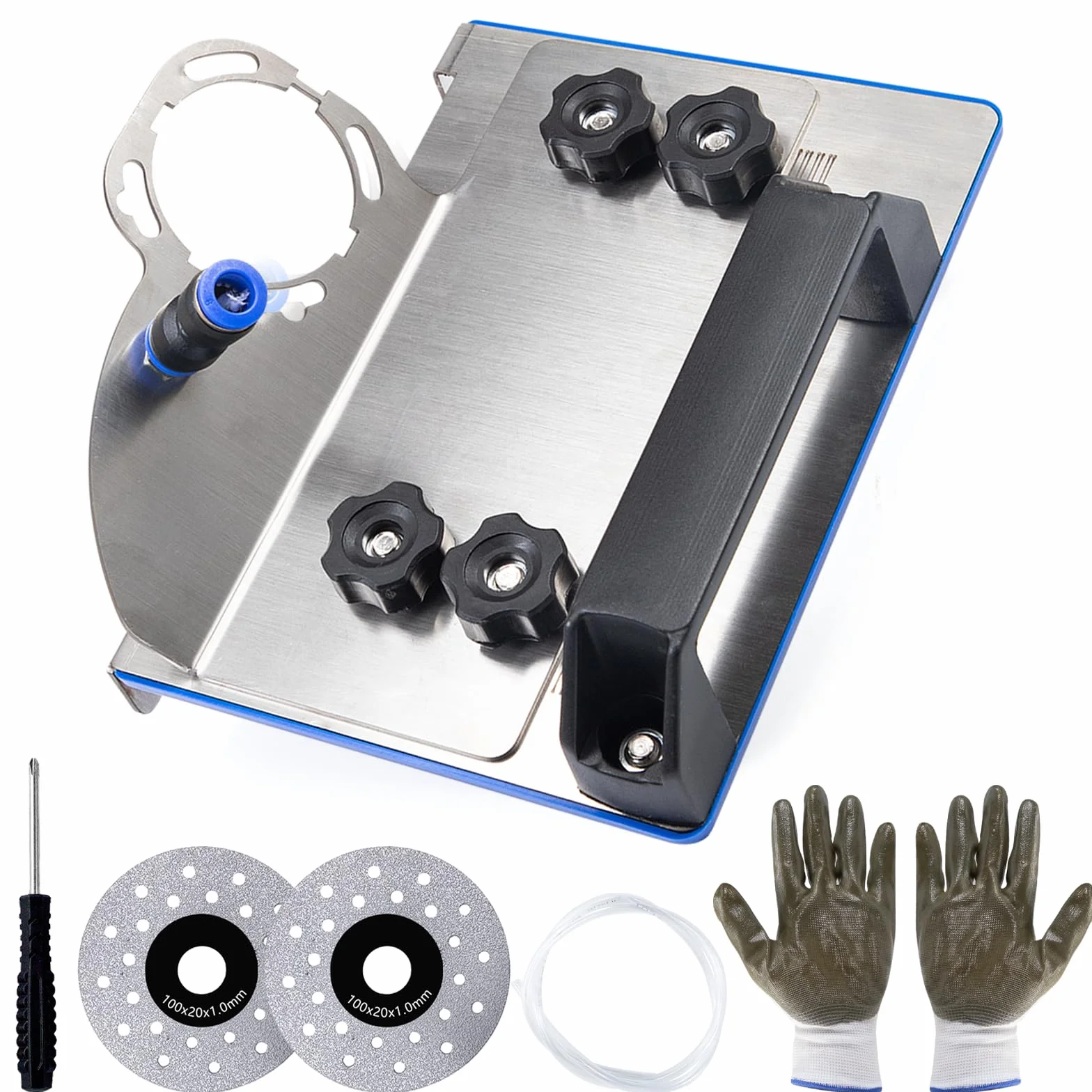Soporte para Amoladora Angular 45° con Tapa Antideslizante, Ajustable para Amoladoras Tipo 100, Herramienta para Biselar Azulejos, Cerámica y Piedra, Accesorios para Amoladora Angular