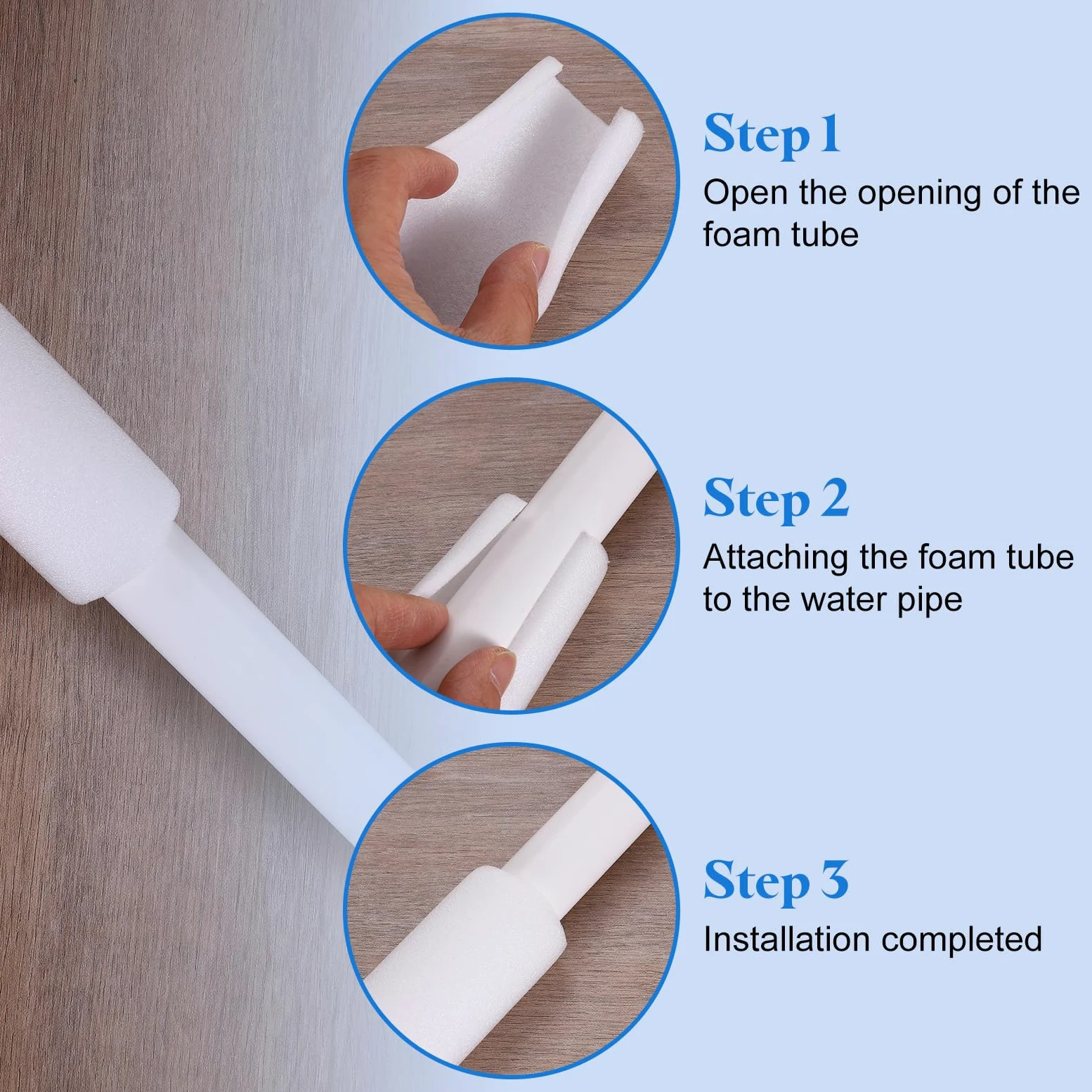 QUARKZMAN 5 Pcs Tubo De Espuma Para Aislamiento De Tuberías De 0.75 Pulgadas 3.3 Pies, Cubiertas De Tubo Hueco Para Protección Contra La Tuberías De Agua Fría Y Caliente, Blanco OD 1.1"