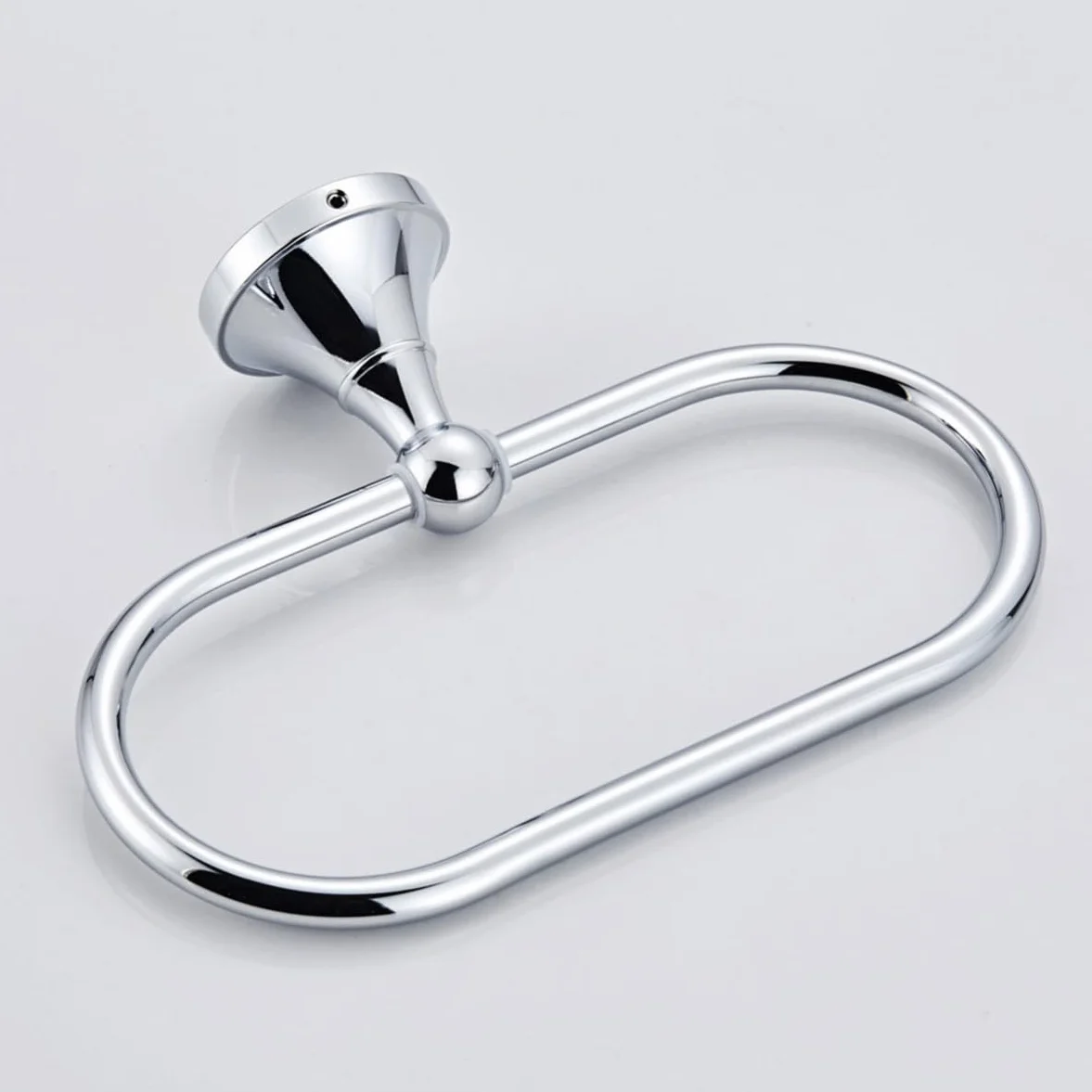 Anillo Ovalado para Toallas de Cobre Plateado, Montaje en Pared sin Taladro, Resistente al Desgaste