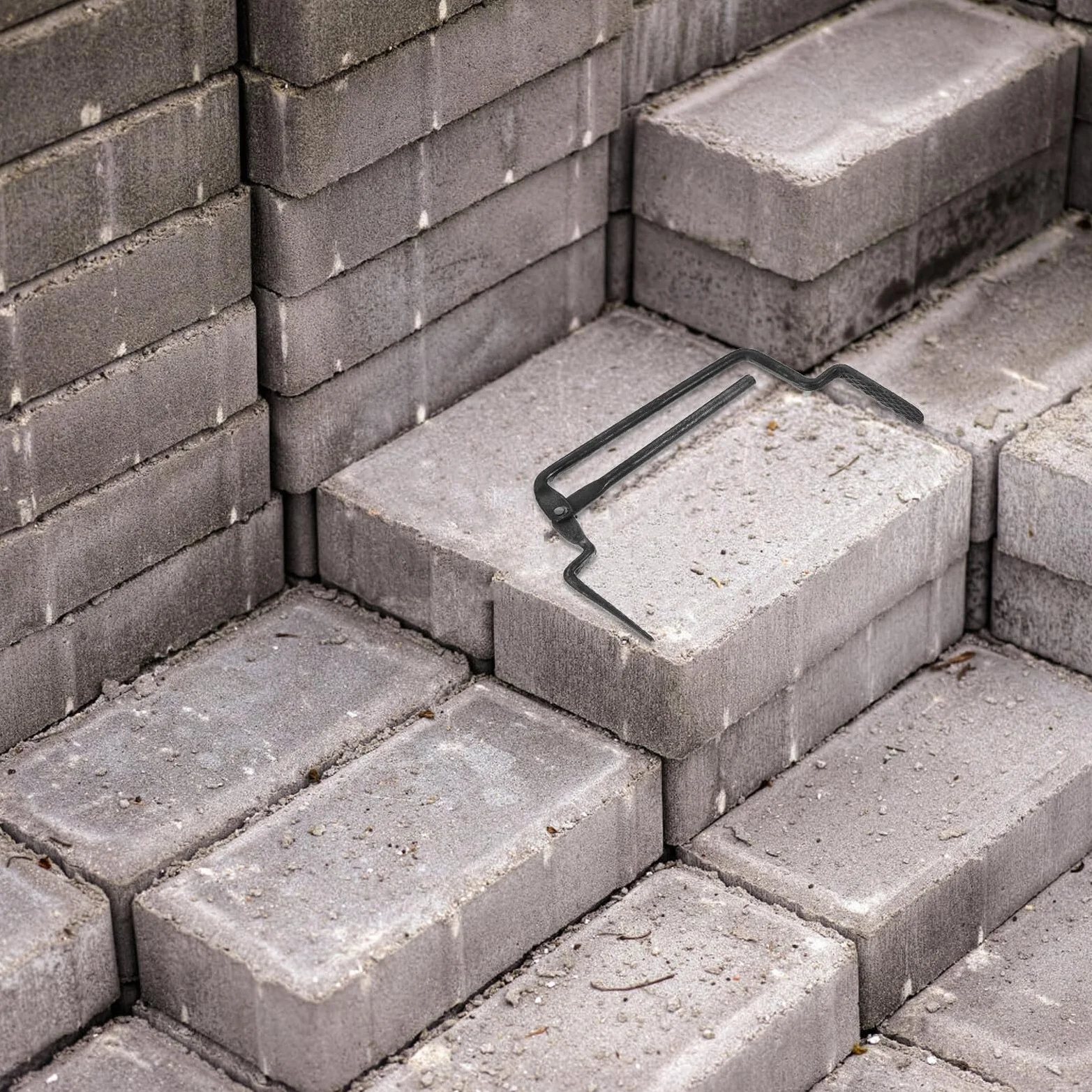Abrazadera Elevadora de Bloques de Acero Forjado Muelle para Construcción, Pinza Sólida Remaches para Manejo Seguro en Obras