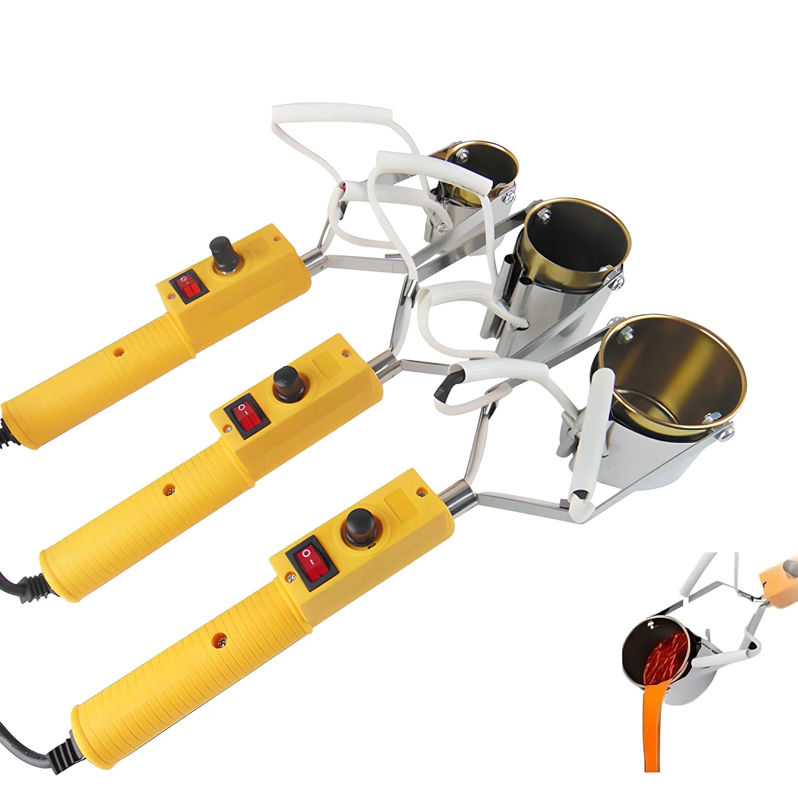 Olla Portátil para Fundir Plomo de 150 W-300 W Olla Manual para Fundir Plomo de 150-450 ℃ Ajuste para Moldes de Pesas de Pesca 300w