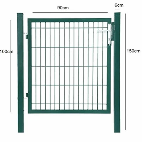 Puerta de malla de jardín,verja Acero galvanizado Puerta de jardín de 106 x 100 cm