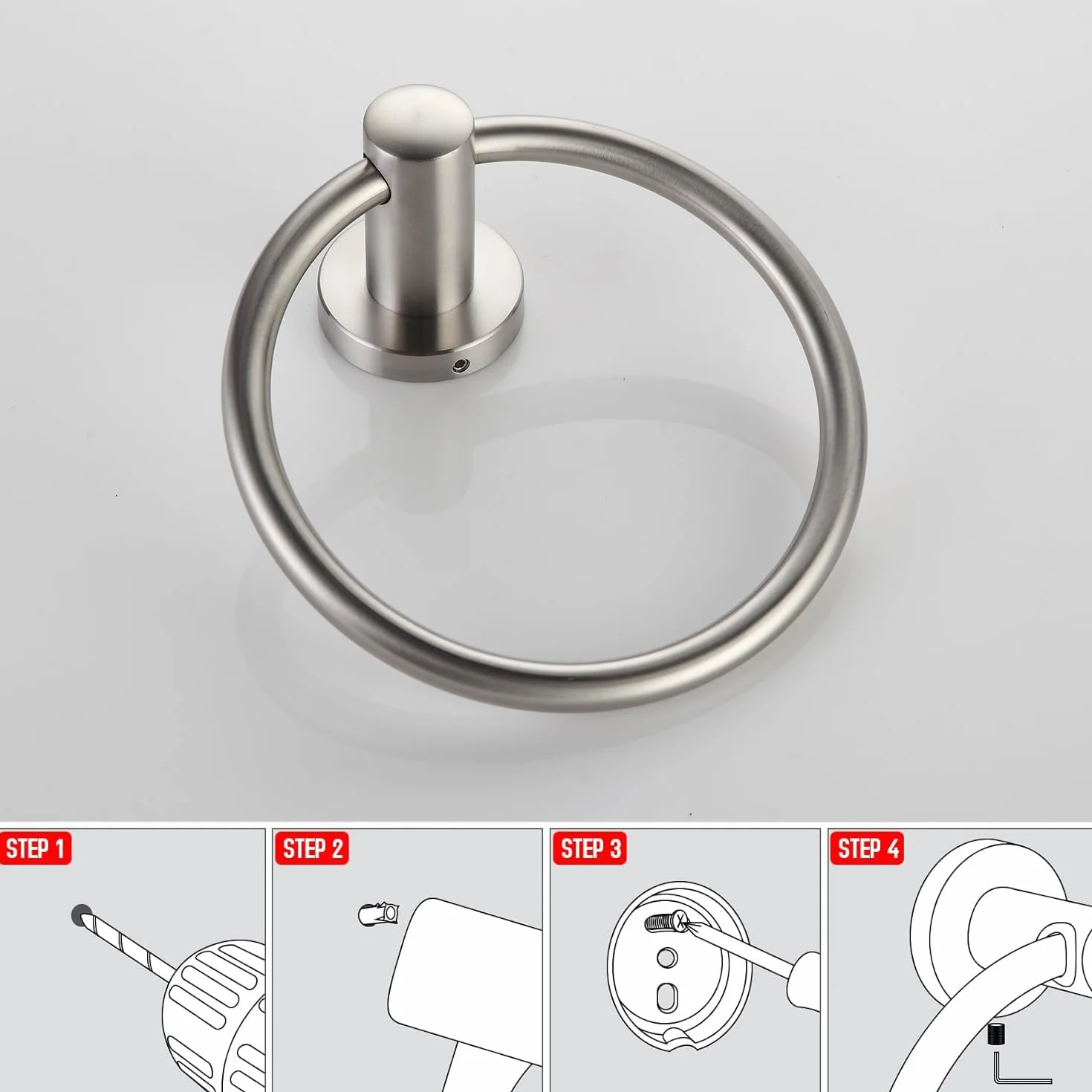 BGL Toallero de Acero Inoxidable 304 Cepillado Montaje en Pared para Baño