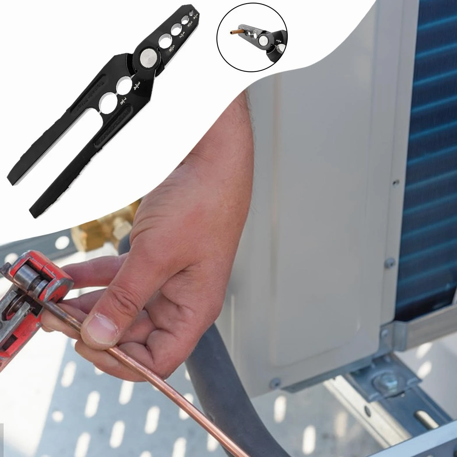 Herramienta de alicates de tubo de cobre, extensor USB, herramienta de reparación de tubos redondos de cobre, herramienta de reparación de aire acondicionado, herramienta de reparación de