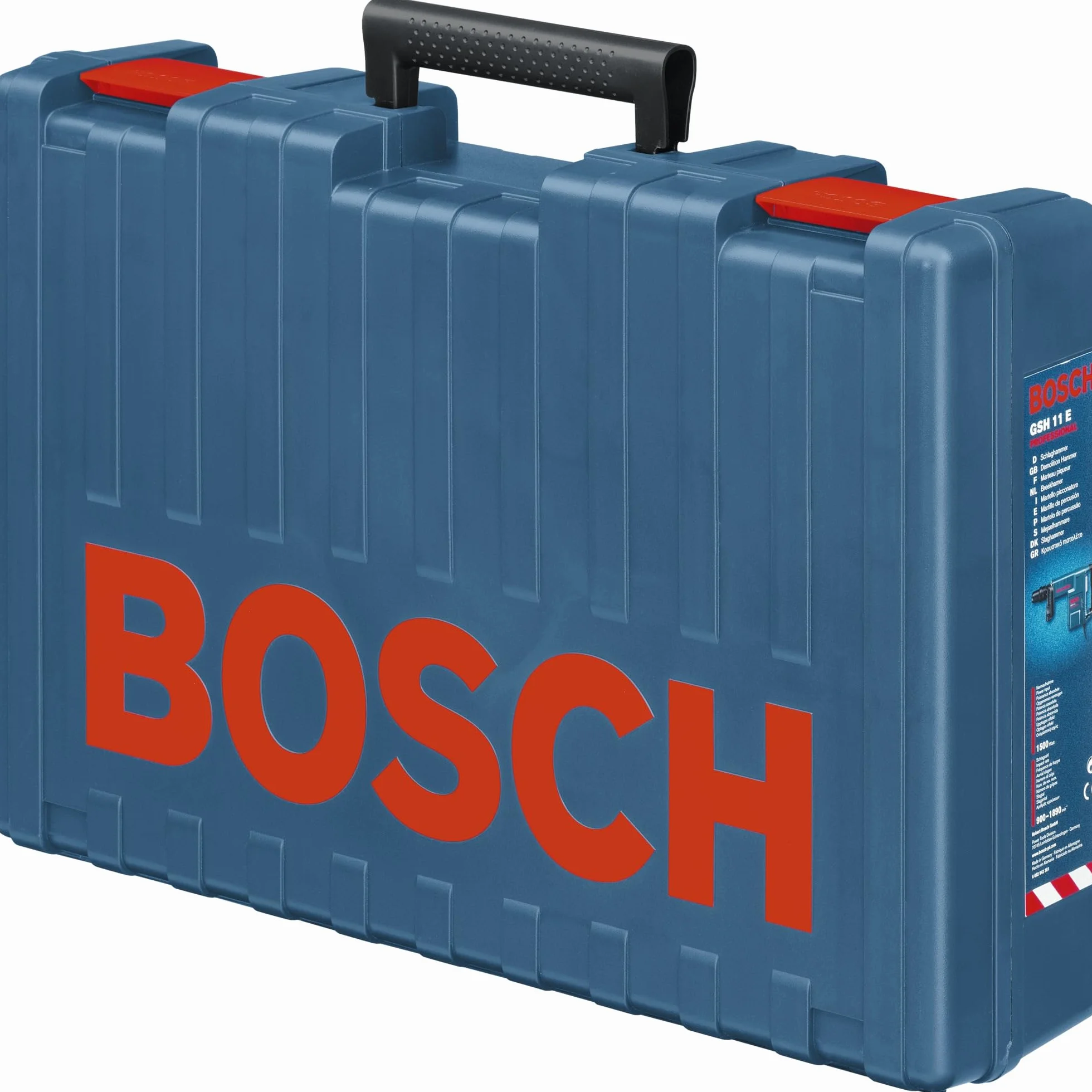 Bosch Professional martillo demoledor GSH 11 E (incl. empuñadura auxiliar, 1 maletín, 1 cincel plano, SDS max, RTec Sharp, 400 mm, paño para la máquina)