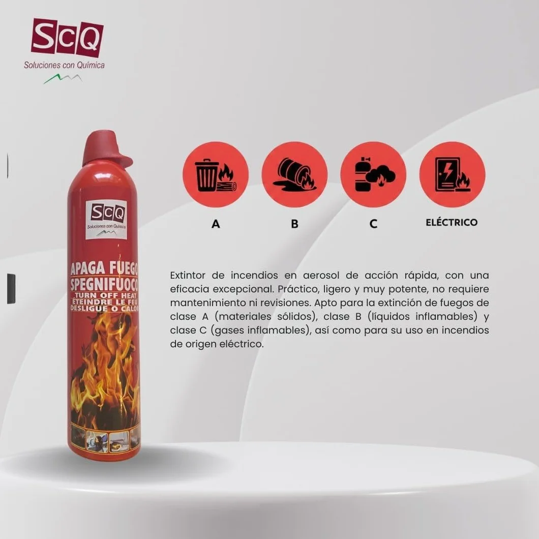 Extintor de Incendios compacto I extintor para casa extintor coche cocina extintor camping caravana I extintor camper, barco, extintor hogar Spray extintor protección contra incendios. SIN CADUCIDAD