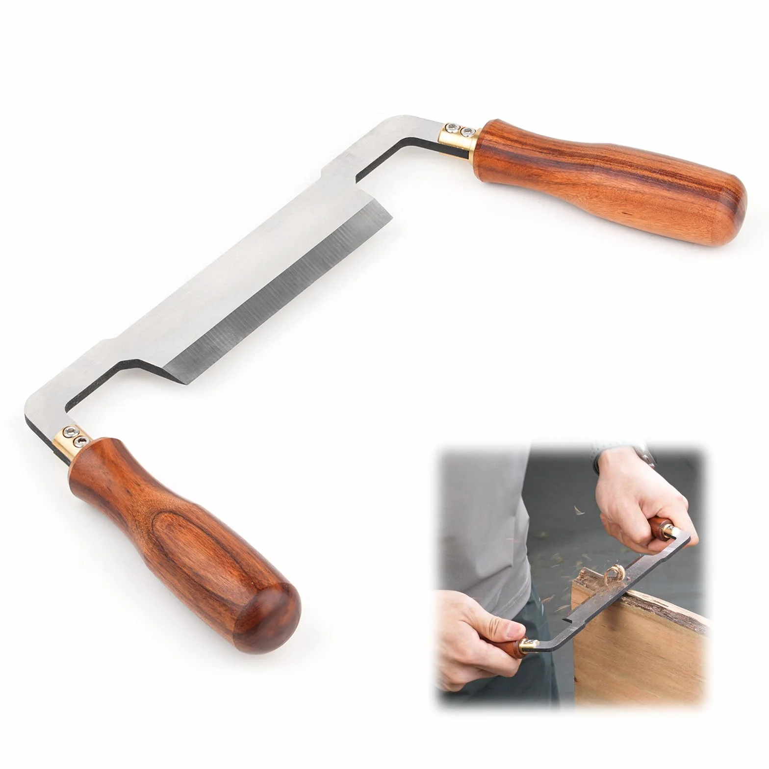 Cuchillo de Dibujo, Cuchillo de Tracción Curvo Cuchilla de Cepillado a dos Manos Herramienta de Carpintería de Tracción Curvado con Doble Mango para Carpintería