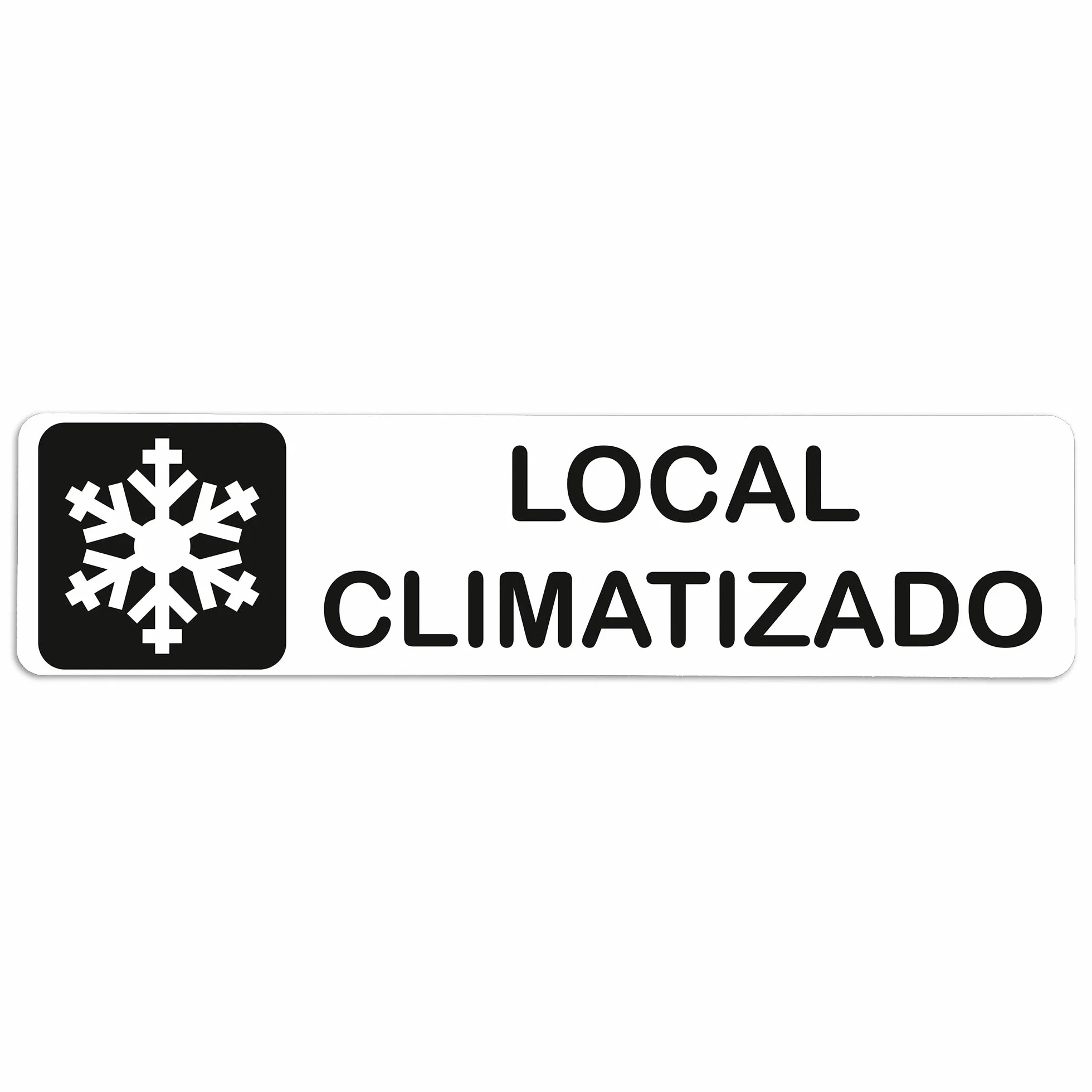 Adhesivo de Vinilo LOCAL CLIMATIZADO | Pegatina puerta de VINILO | Señal informativa | Cartel Puerta 200x50mm (2)