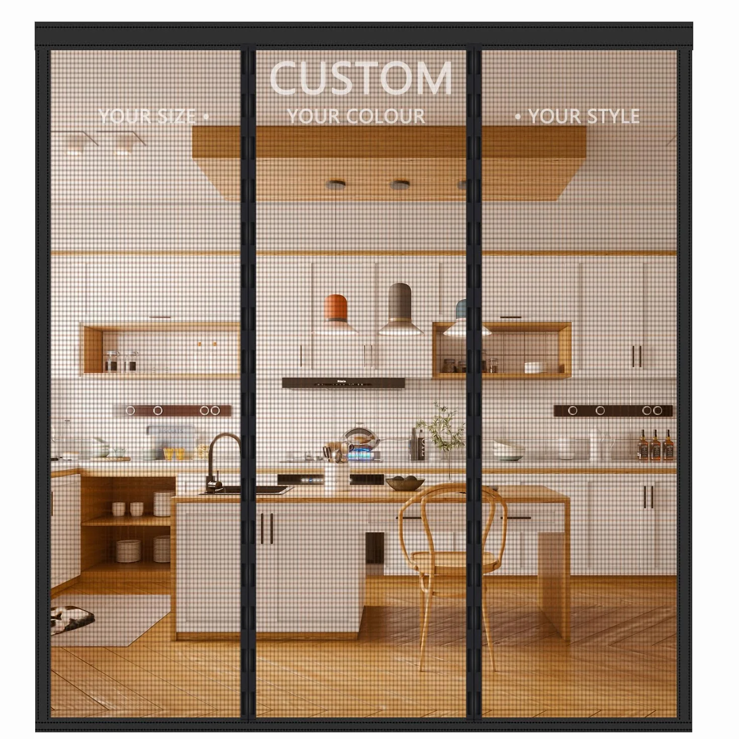 Mosquitera Puerta Magnética Hecha a Medida – Cortina Mosquitera Personalizable para Puertas Exteriores, Balcones y Terrazas – Cierre Automático por Imanes – Protección Total contra Insectos