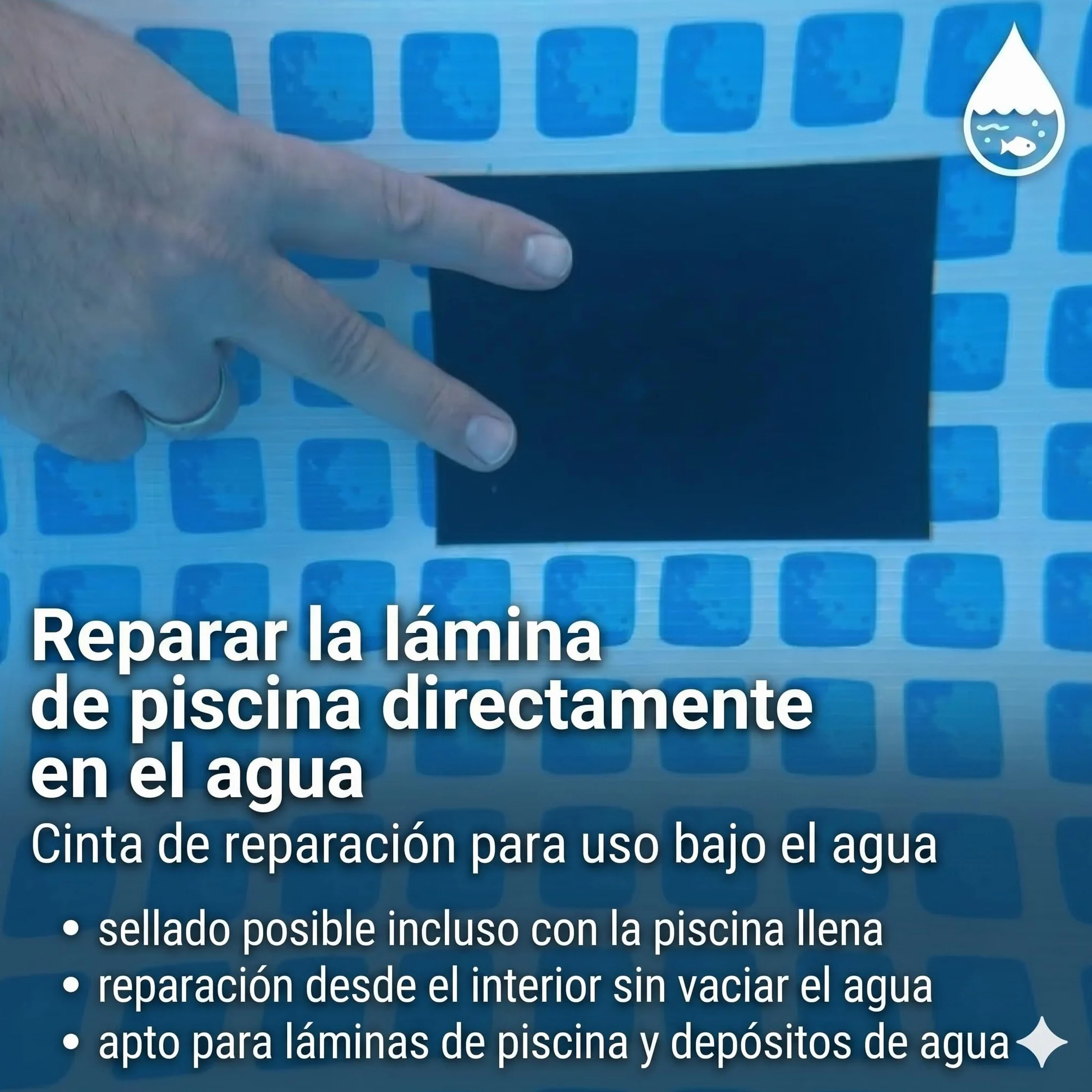 Cinta adhesiva subacuática, cinta aislante, cinta de reparación para piscinas, tiendas de campaña, lonas, canalones, balsas de goma, adhesivo acrílico (10 cm x 150 cm, Transparente)