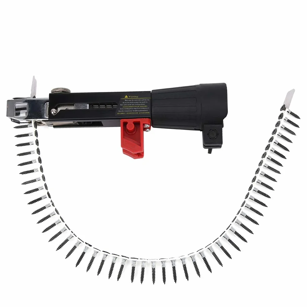 Deosdum - Accesorio para pistola de clavos de cadena automática, taladro eléctrico, equipo de tornillo, herramienta de carpintería, color negro, aluminio, 6 mm, con cable