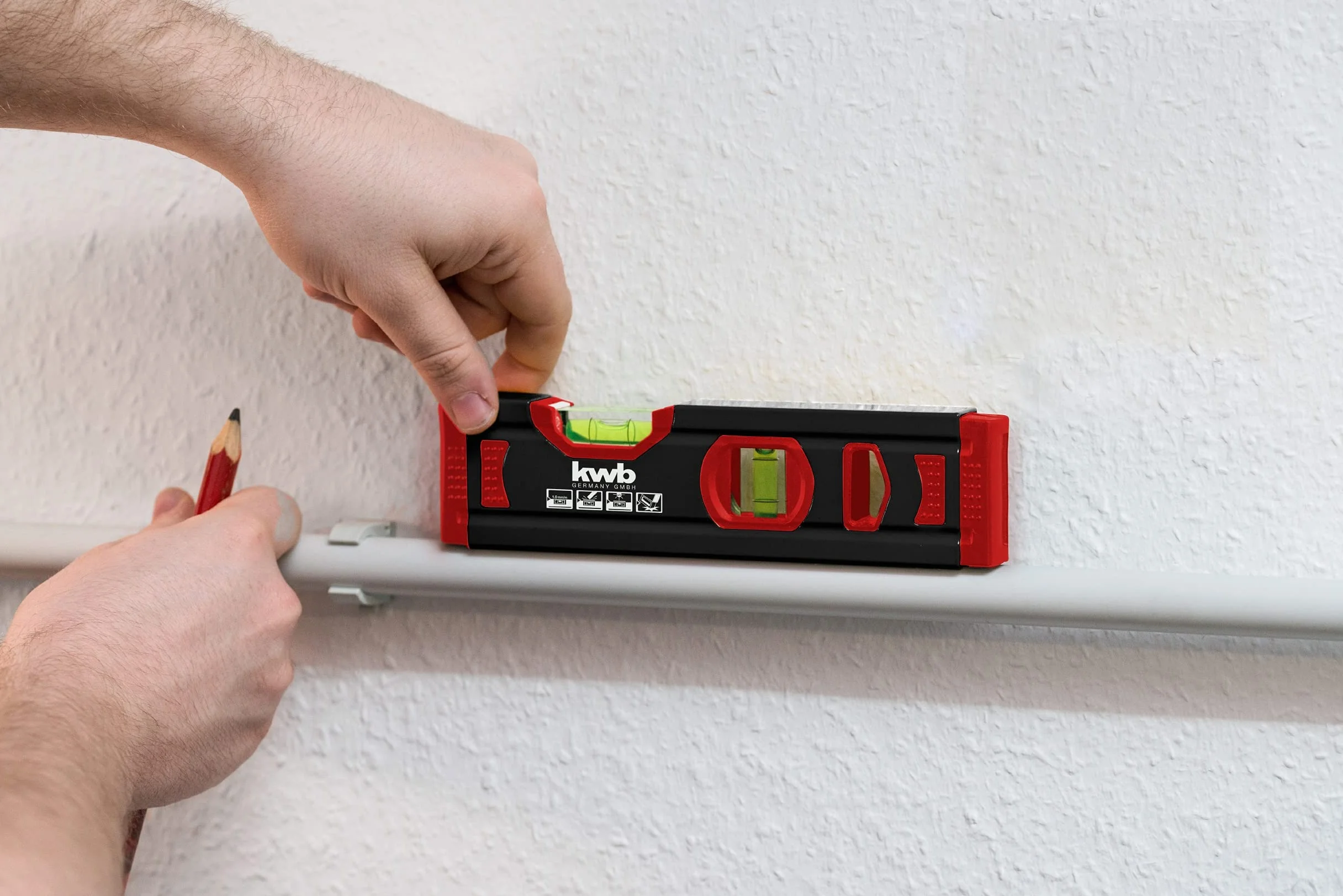 kwb Nivel de burbuja de aluminio 20 cm 1 burbuja horizontal vertical precisión