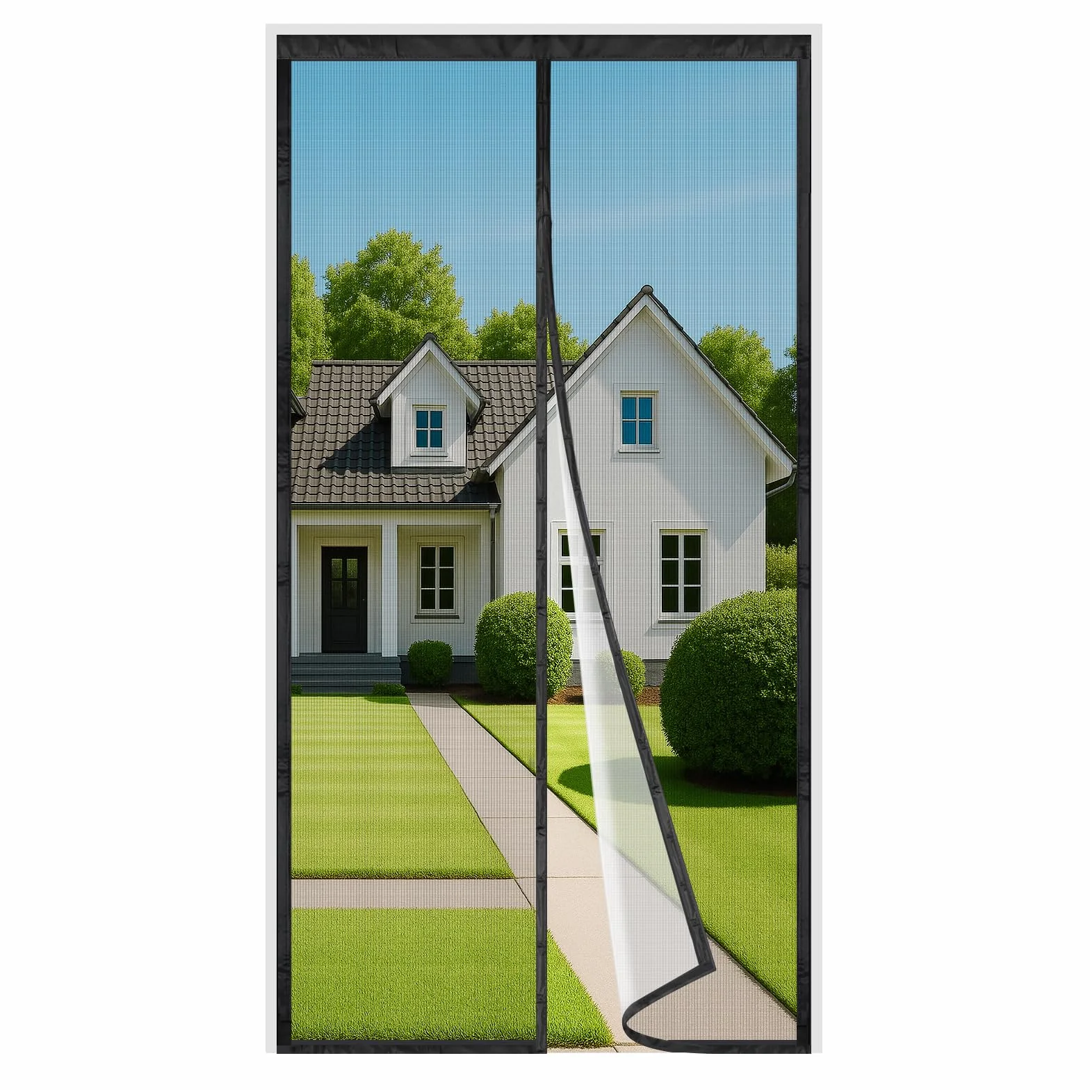 4UMOR Mosquitera Puerta Magnética 85x200cm Ensanchado Cinta de 3,8cm Sin Taladrar Cortina Mosquitera Exterior Cierre Automático para Balcón, Cocina, Dormitorio, Correderas, Garaje o Patio