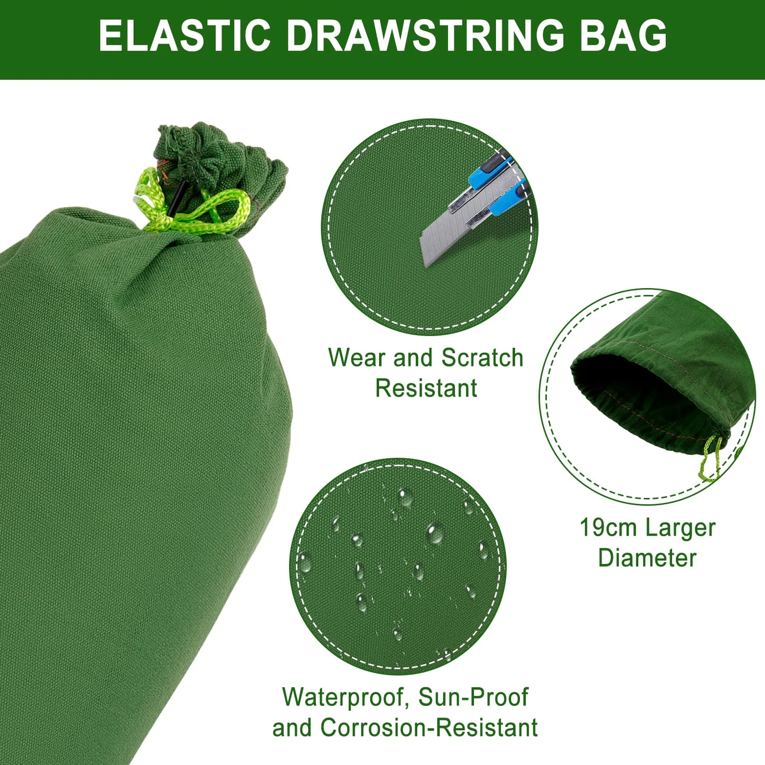 POFIBO Barrera Anti Inundaciones, 5 Sacos de Arena de Lona Gruesa Reutilizables, Apto para Garajes, Puertas, Sótanos, Ventanas, Anti Inundaciones (215 x 19 cm, Verde)