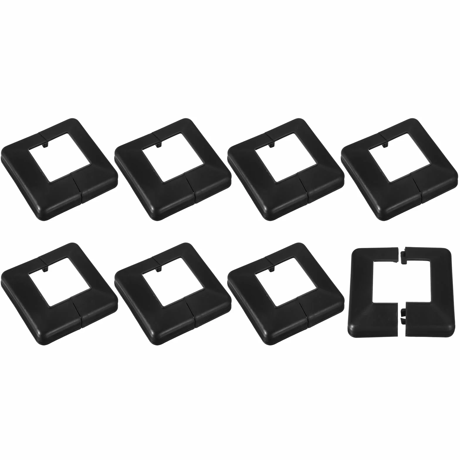 QUARKZMAN Faldón de Poste, 8 Piezas 60x60mm/2.4"x2.4" Cubierta de Base de Poste de Plástico Estilo Dividido para Adornar Barandas de Cercas, 120x120mm/4.7"x4.7" (en General)