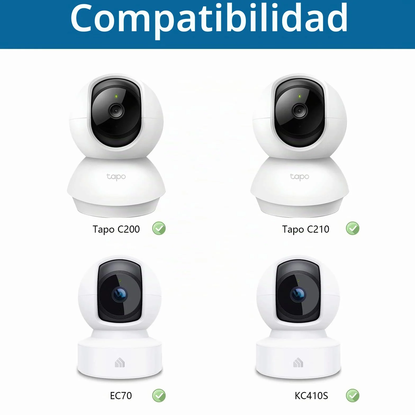 HOLACA Soporte de pared compatible con TP-Link Tapo C200 / C210 / C220 / C201 / C202 / C211 / C212 / C222 / C230 Cámara de vigilancia wifi para interiores, color blanco, 1 unidad