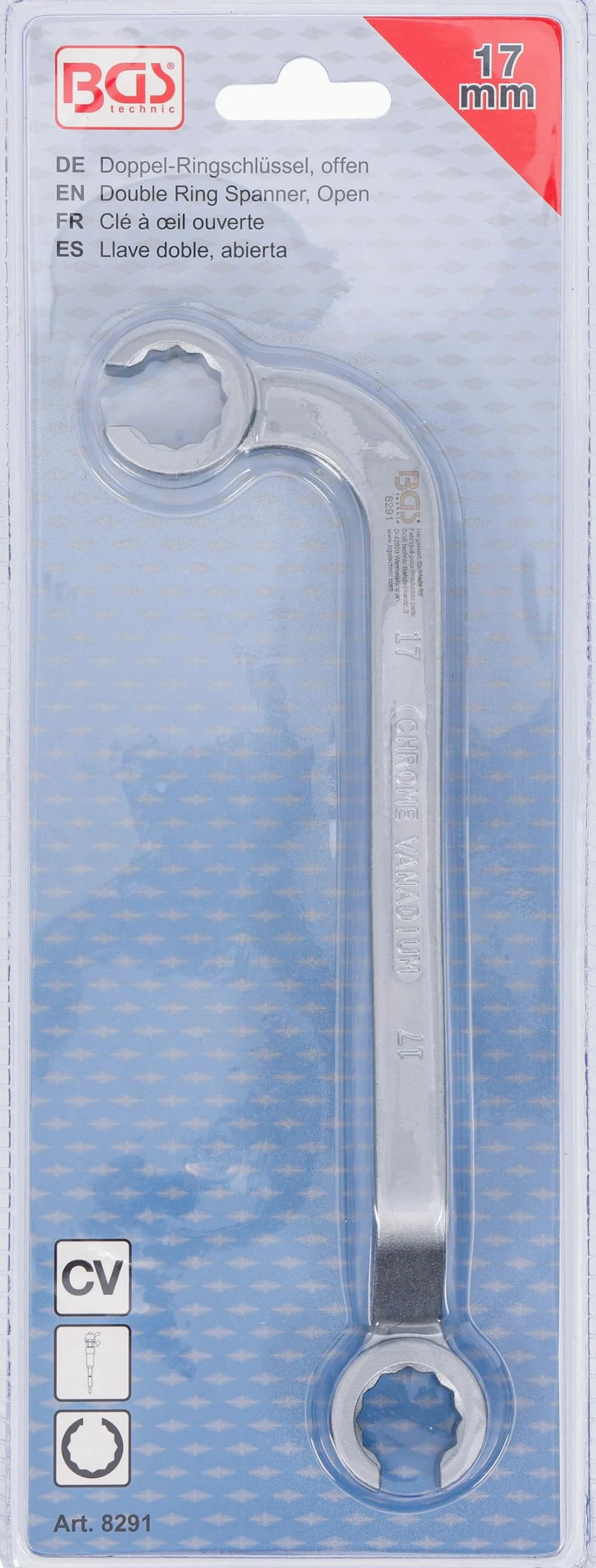 BGS 8291 | Llave doble, abierta | para los tubos de inyectores diésel | 17 mm