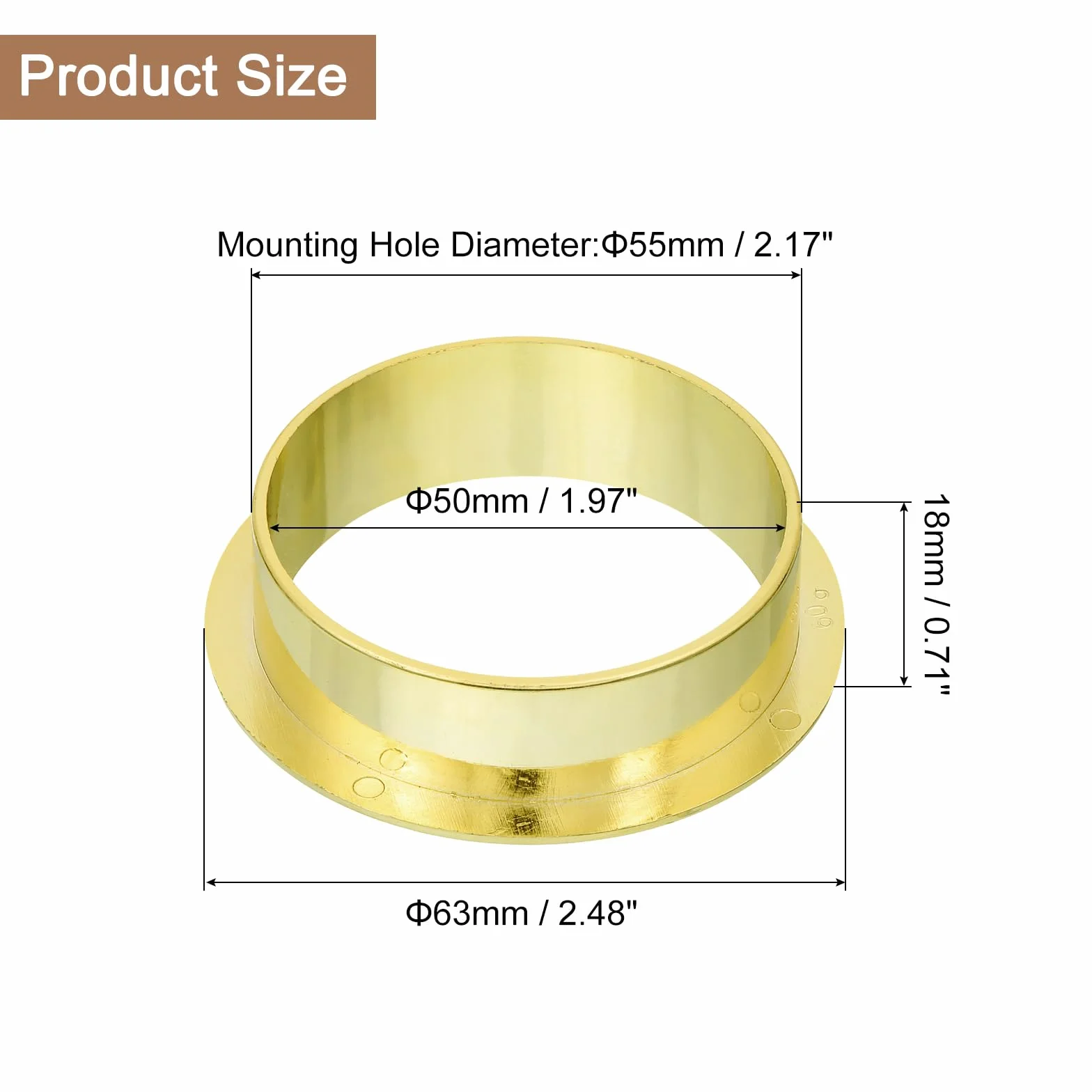 QUARKZMAN 1 Pieza 2.17" (55mm) Pasacables de Nylon para Escritorio, Cubierta de Orificio de Cable de Plástico, Organizador de Cables para Escritorio de Computadora, Dorado