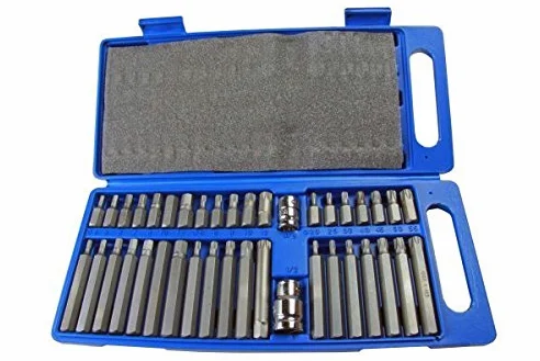 US Pro Bergen B2200 - Juego de 40 boquillas Torx estriadas hexagonales