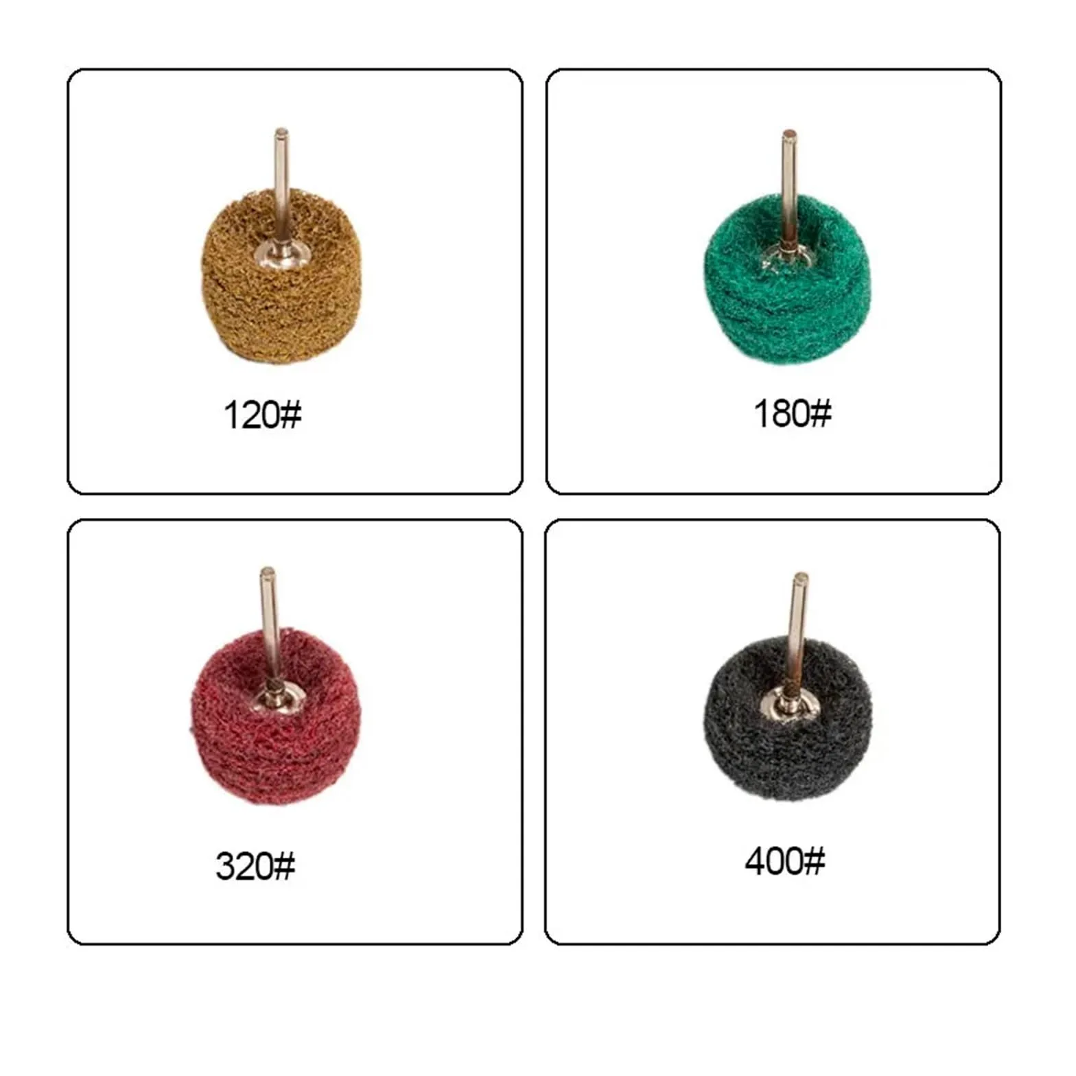 Mini cepillo de 22-38mm, estropajo, rueda abrasiva, fibra nailon, cabezal lijado, pulido, vástago 3mm(5-layer grey,50pcs,22mm)