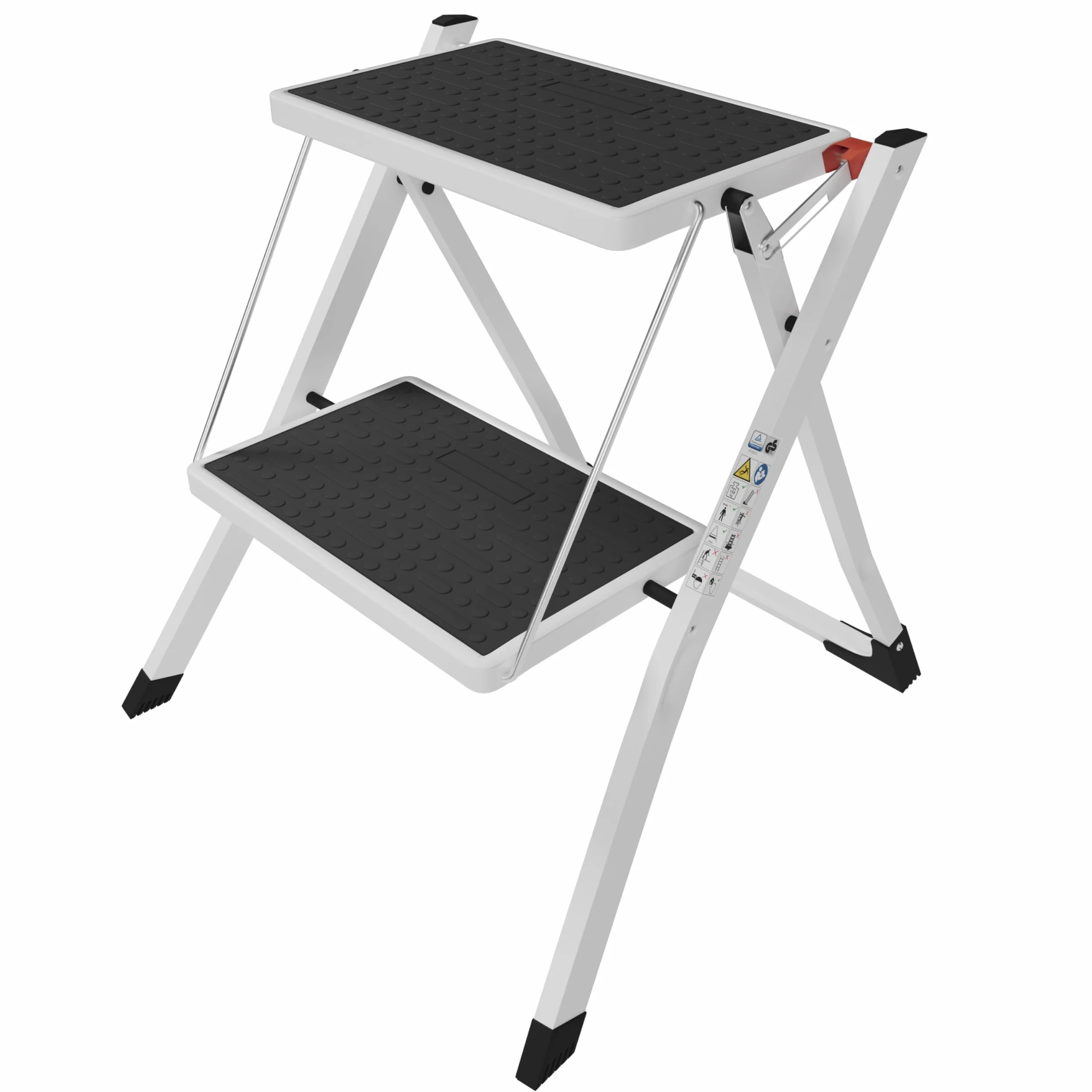 Home Vida – Potro Plegable con Goma Antideslizante, Resistente, de Metal, de Dos escalones y de Color Negro y Blanco