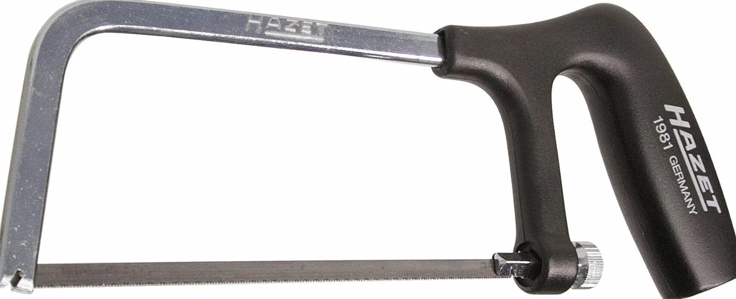 Hazet sierra para metales 1981, Hoja de sierra de acero cromado para herramientas con mango de plástico reforzado con fibra de vidrio, para hojas de sierra: 150 mm, dientes/pulgada: 32