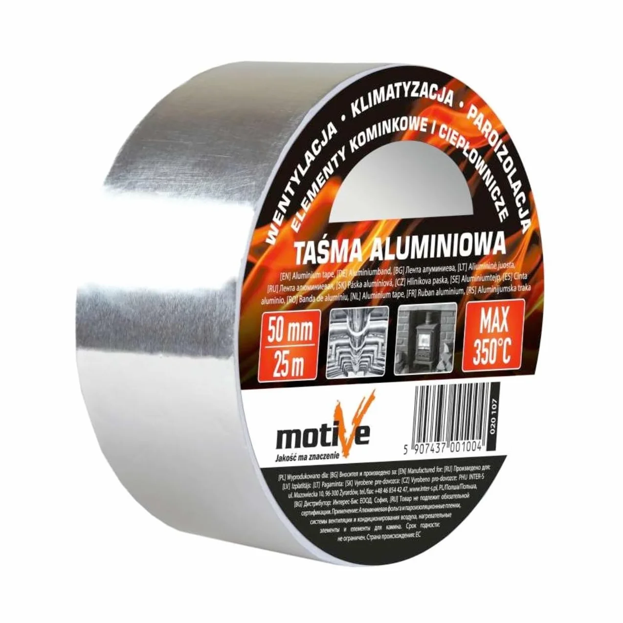 1 x 350 °C Aluminio cinta adhesiva cinta adhesiva autoadhesiva adhesivo aluminio aluminio 50 mm/25 m o 50 mm/50 m