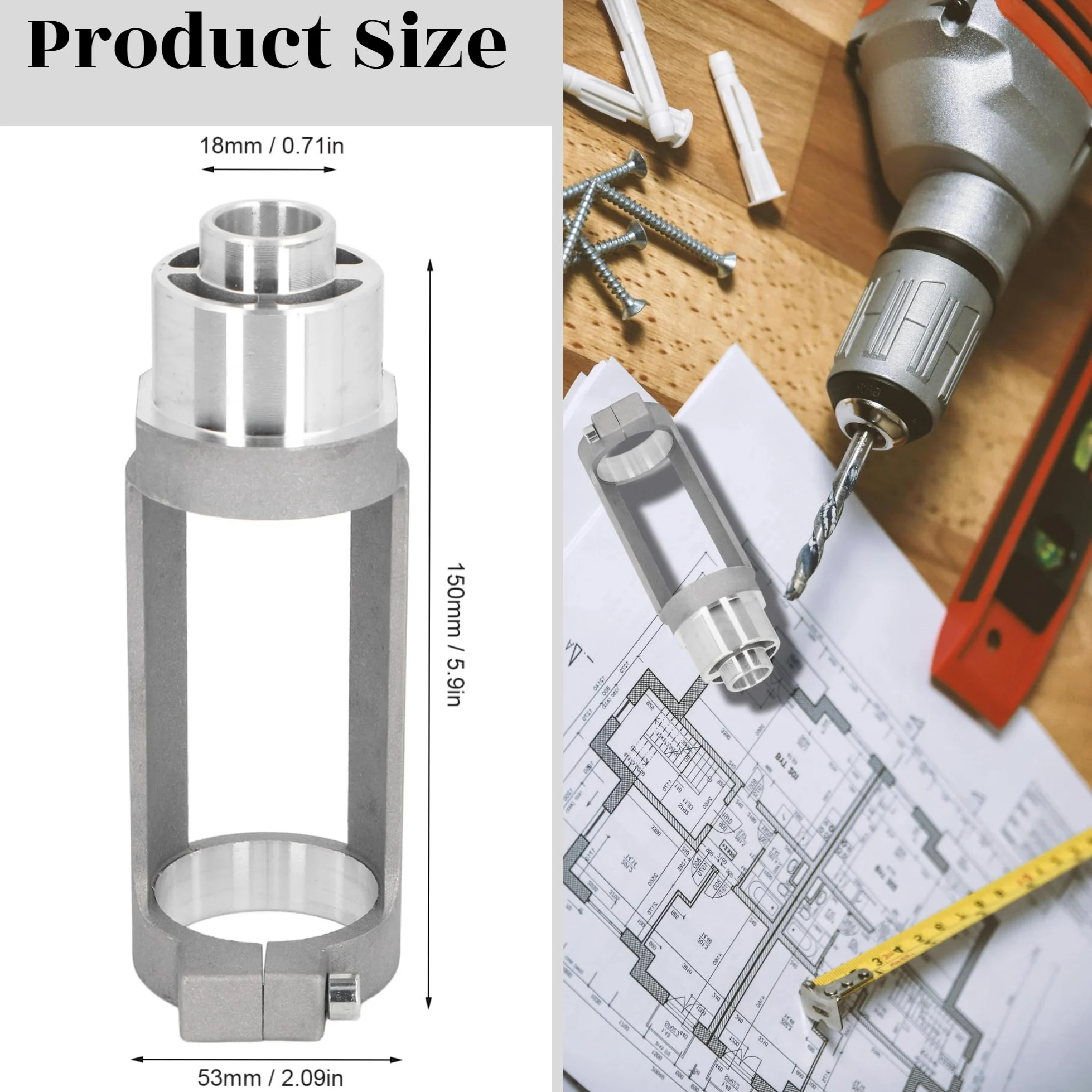 Adaptador de broca cuadrada, soporte de taladro cuadrado para taladros con un diámetro de 38-43 mm, adaptador de taladro cuadrado para taladros eléctricos y taladros manuales para trabajar la madera