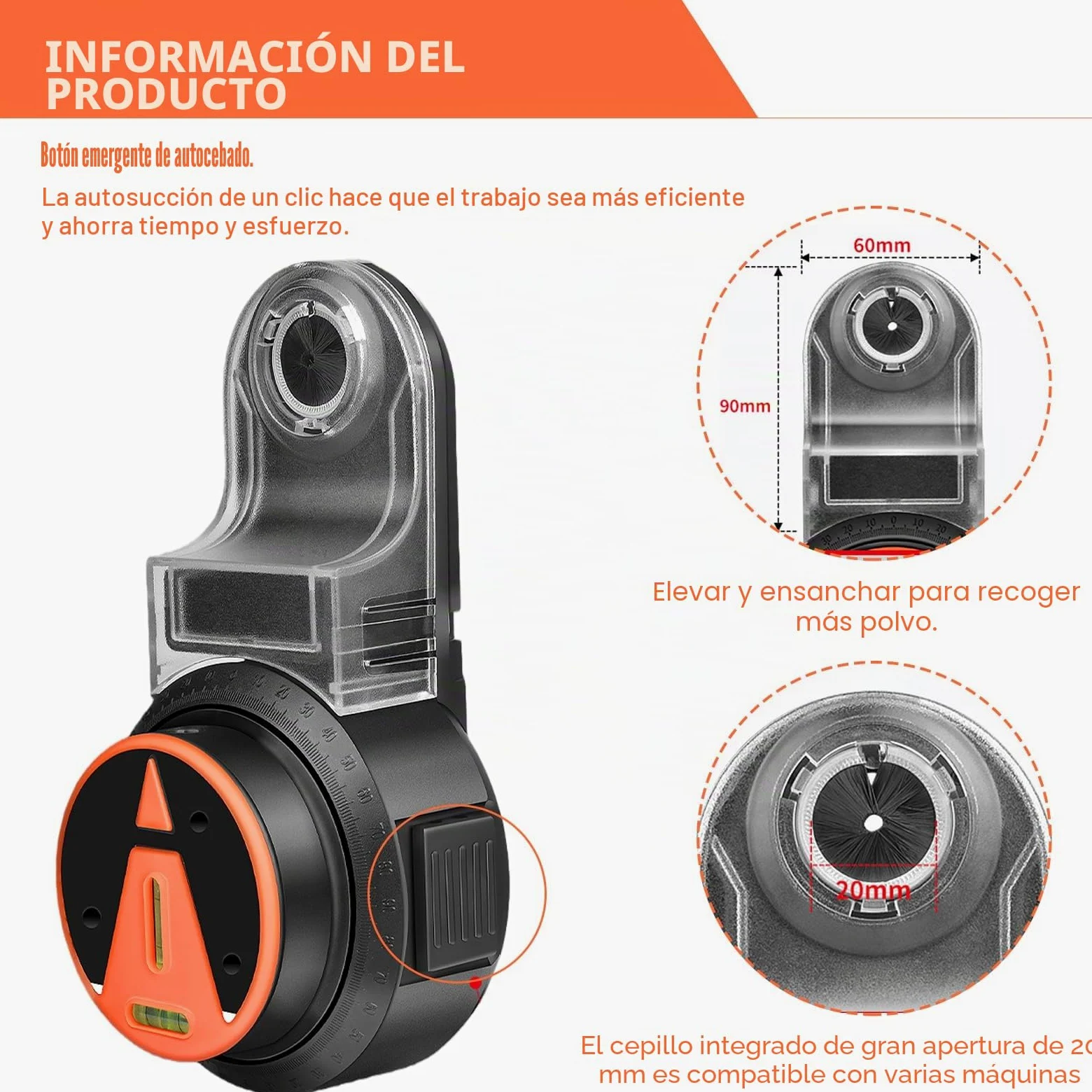 Colector de polvo de perforación con herramienta de nivelación y ventosa electrónica de vacío, nivel de burbuja 2 en 1 con extracción de polvo, colector de polvo eléctrico para colgar cuadros, pintura