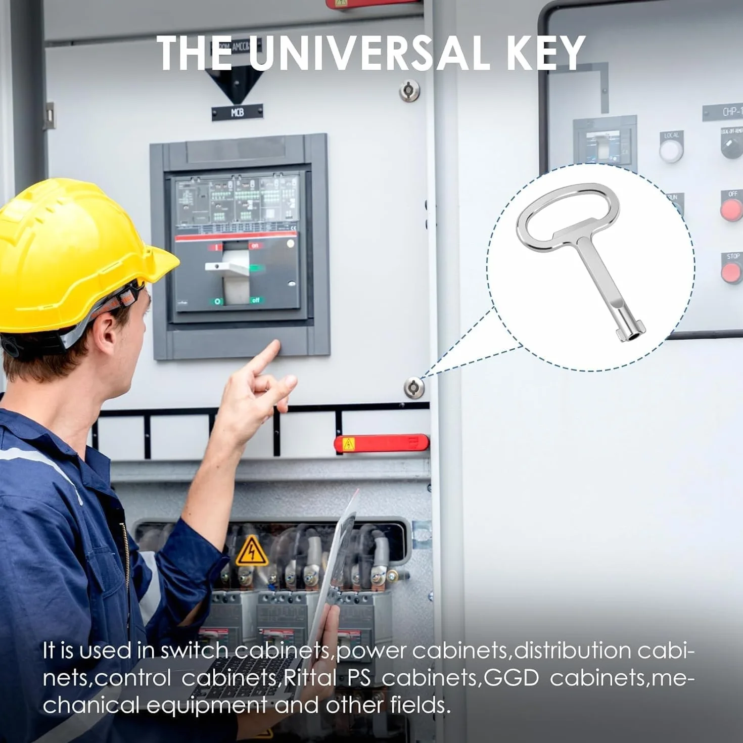 Llave del Gabinete Eléctrico 6mm Aleación de Zinc Multifuncional, 2 Piezas