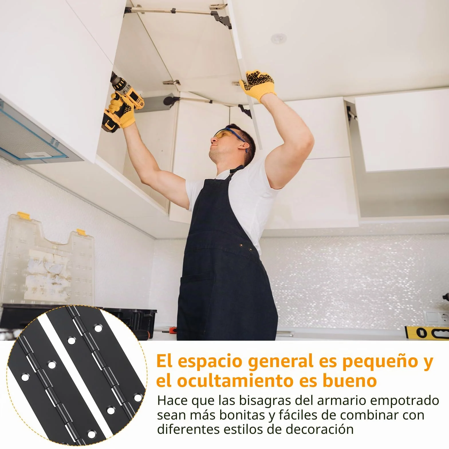 Bisagra Piano 30 cm de Acero Inoxidable para Puertas con Tornillos (Negro)