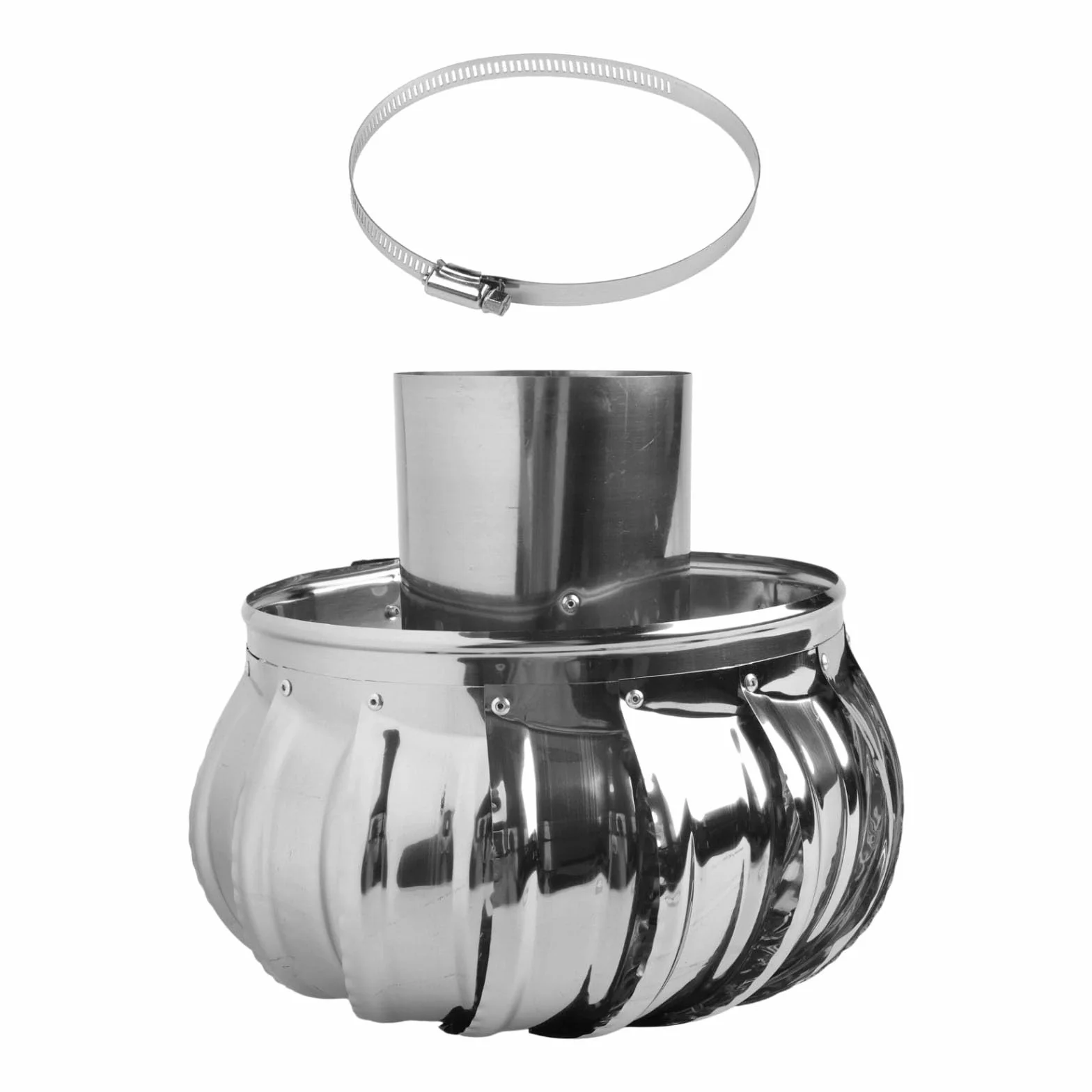 Ventilador de techo no alimentado de acero inoxidable 304 de 110 mm | Ventilación de aire de turbina impulsada por el viento para cocina, baño, escape de fábrica
