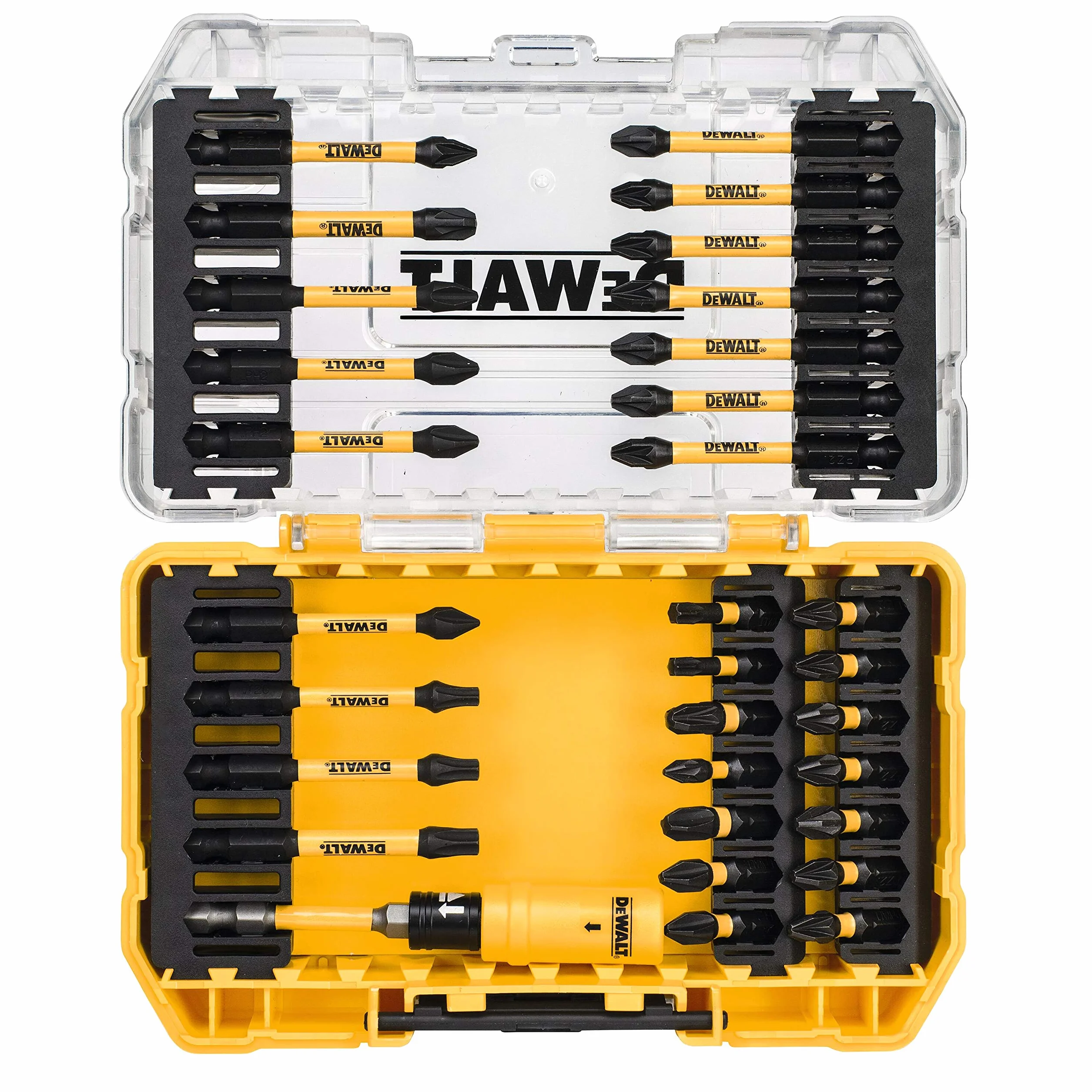 DEWALT DT70739T-QZ - Toughcase: Juego de 31 piezas, Puntas de atornillador FLEXTORQ, Extracción/Retención de brocas rápida y fácil, Estuche de Almacenamiento TSTAK