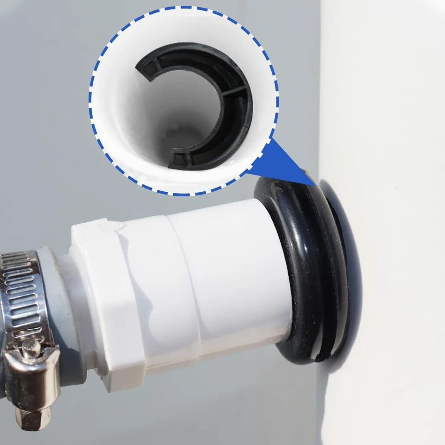 Colector de Lluvia para Bajantes de 70-100 mm, Colector de Agua de Lluvia con Filtro para Techos de hasta 80 m², Juego de Conectores para Barril de Lluvia, Colector de Lluvia