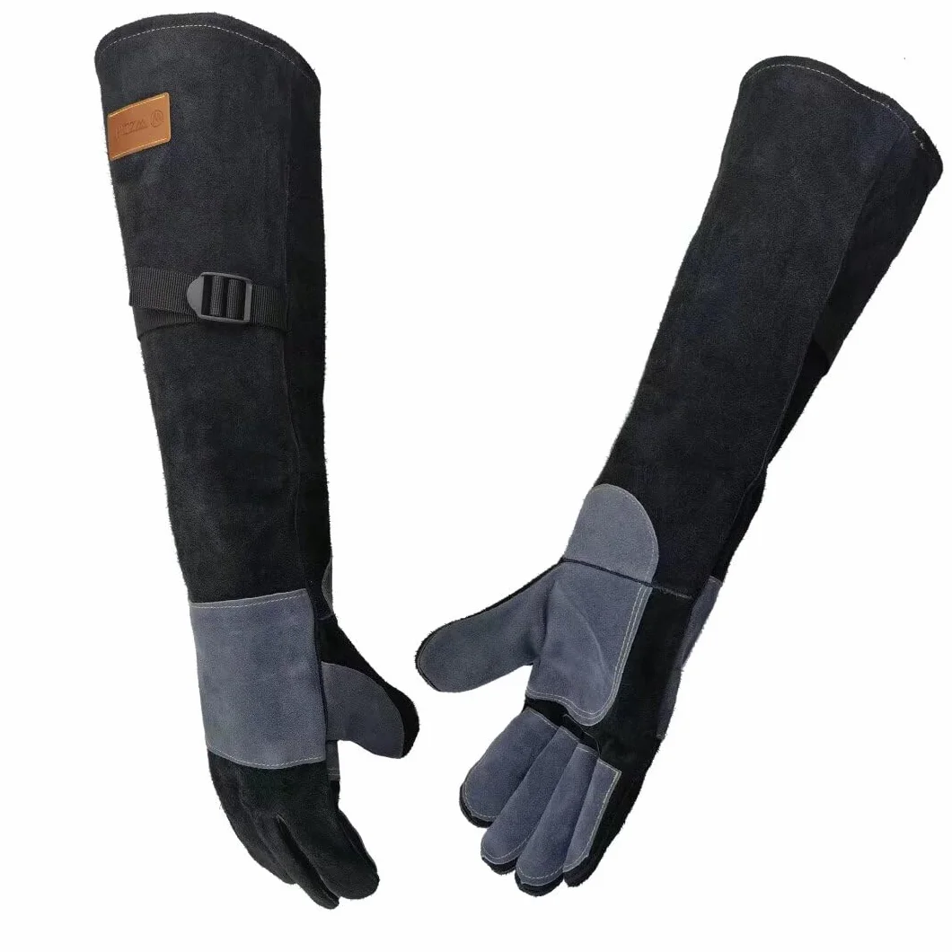 WZQH 60 CM Guantes Manejo Animales Cuero, Se Utiliza Para Atrapar Reptiles, Adiestramiento Perro, Coger Gato, Pájaro, águila, Serpiente,etc. Anti Mordida, Anti - Espinas L