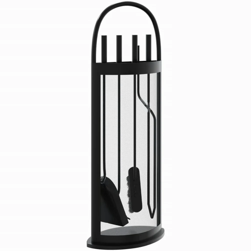 Juego de Herramientas para Chimenea de 5 Piezas, 23 x 15 x 66 cm, Acero, Casa y jardín Accesorios para hornos de leña y chimeneas Herramientas para chimeneas, Negro, 3.42kg