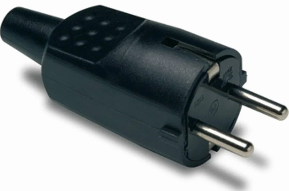 FAMATEL Clavija 4,8mm PVC goma TT 16A 250V Negro