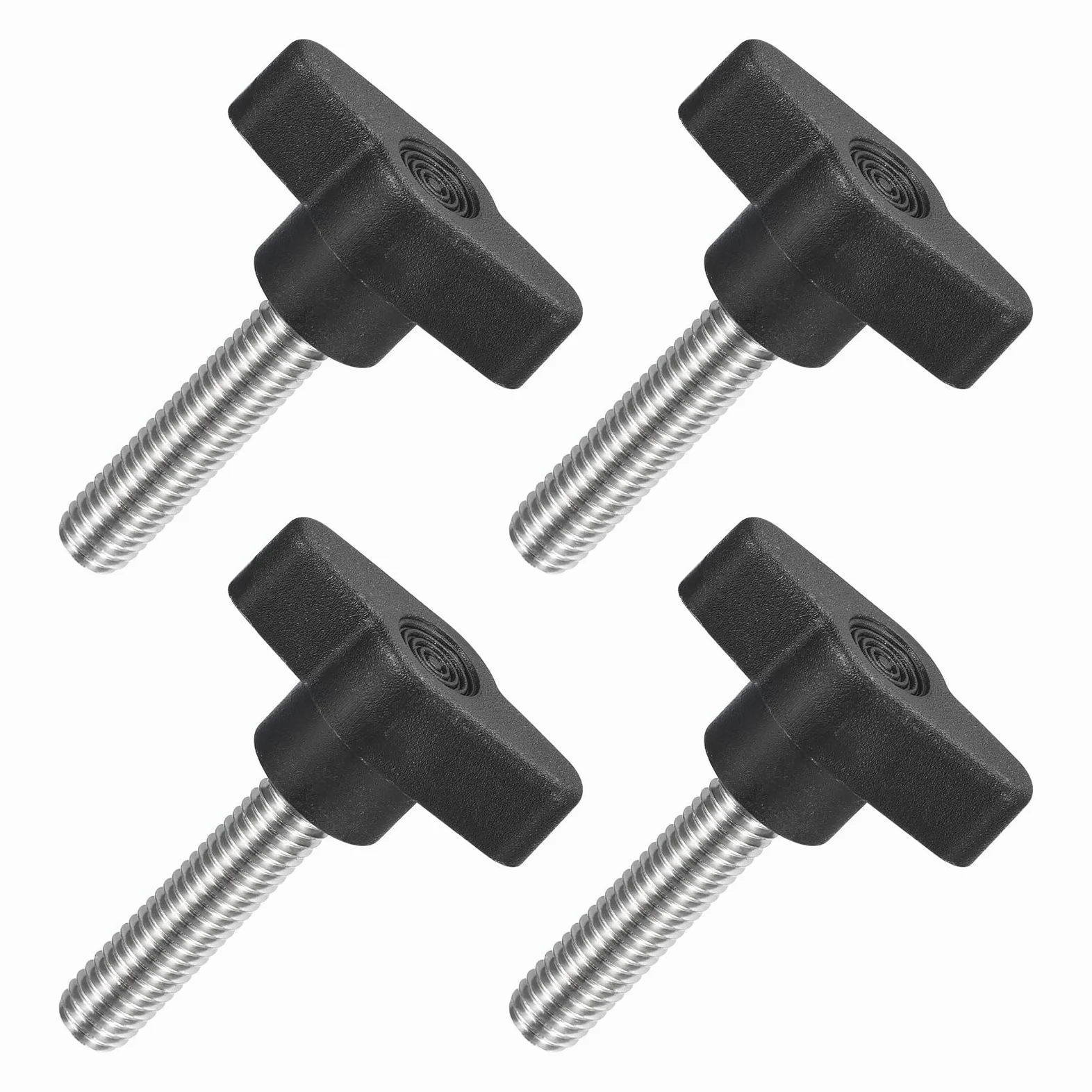 uxcell 4 tornillos de mariposa en T, M8 x 35 mm, rosca macho, acero inoxidable 304, tornillos de pulgar en forma de T, mango de 36 mm de diámetro, para reemplazo de perilla de apriete manual, color