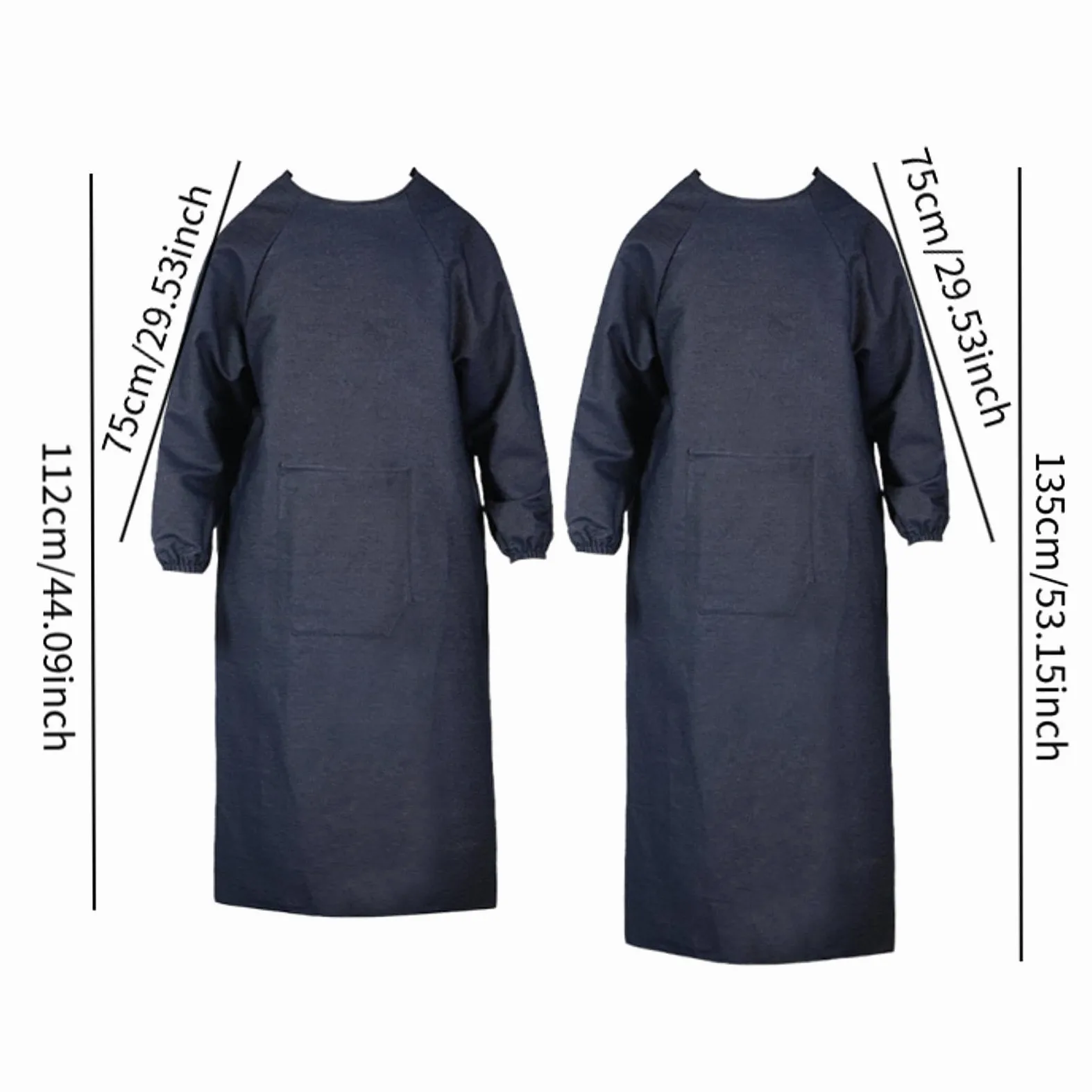 MERIGLARE Delantal de Soldadura Confeccionado en Denim Robusto Protección de Manga Larga Almacenamiento Fácil Gracias Al Bolsillo Comodidad Durante Largas, Longitud 112 Cm