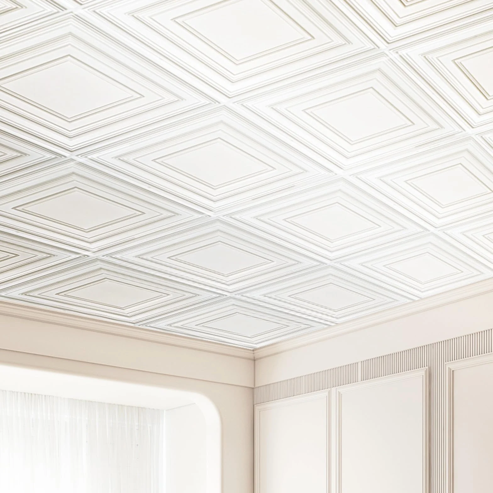 VEVOR Paneles para Techo Suspendidos 605x605 mm PVC Blanco Paquete 12