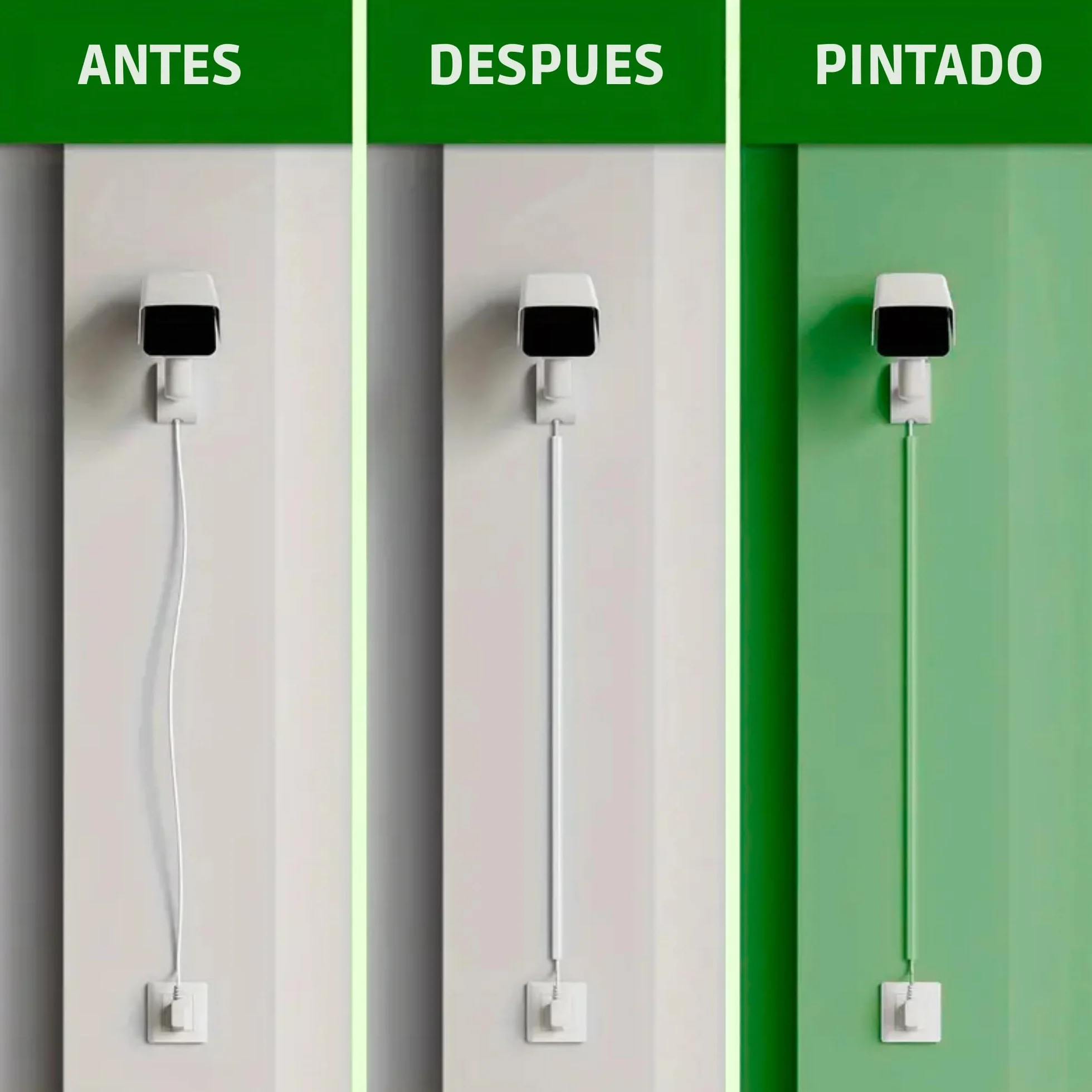 Canaleta Cables Pared Adhesivo 6x1metro (15x10mm) Blanco 10 Accesorios